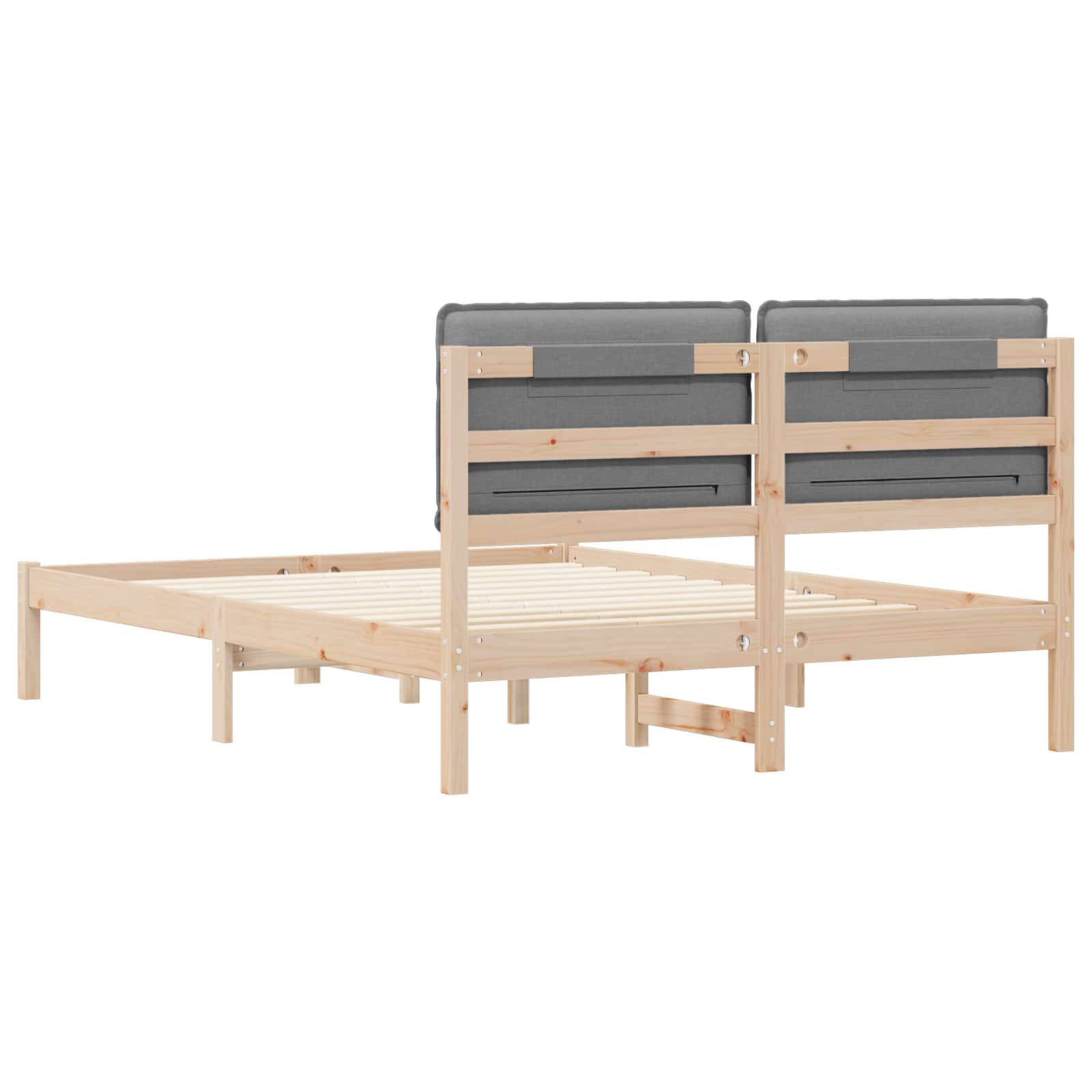 Bedframe met Gevoerd Hoofdgedeelte Lichtgrijs 140 x 200 cm is nu te koop bij PeponiXL, paradijselijk wonen!