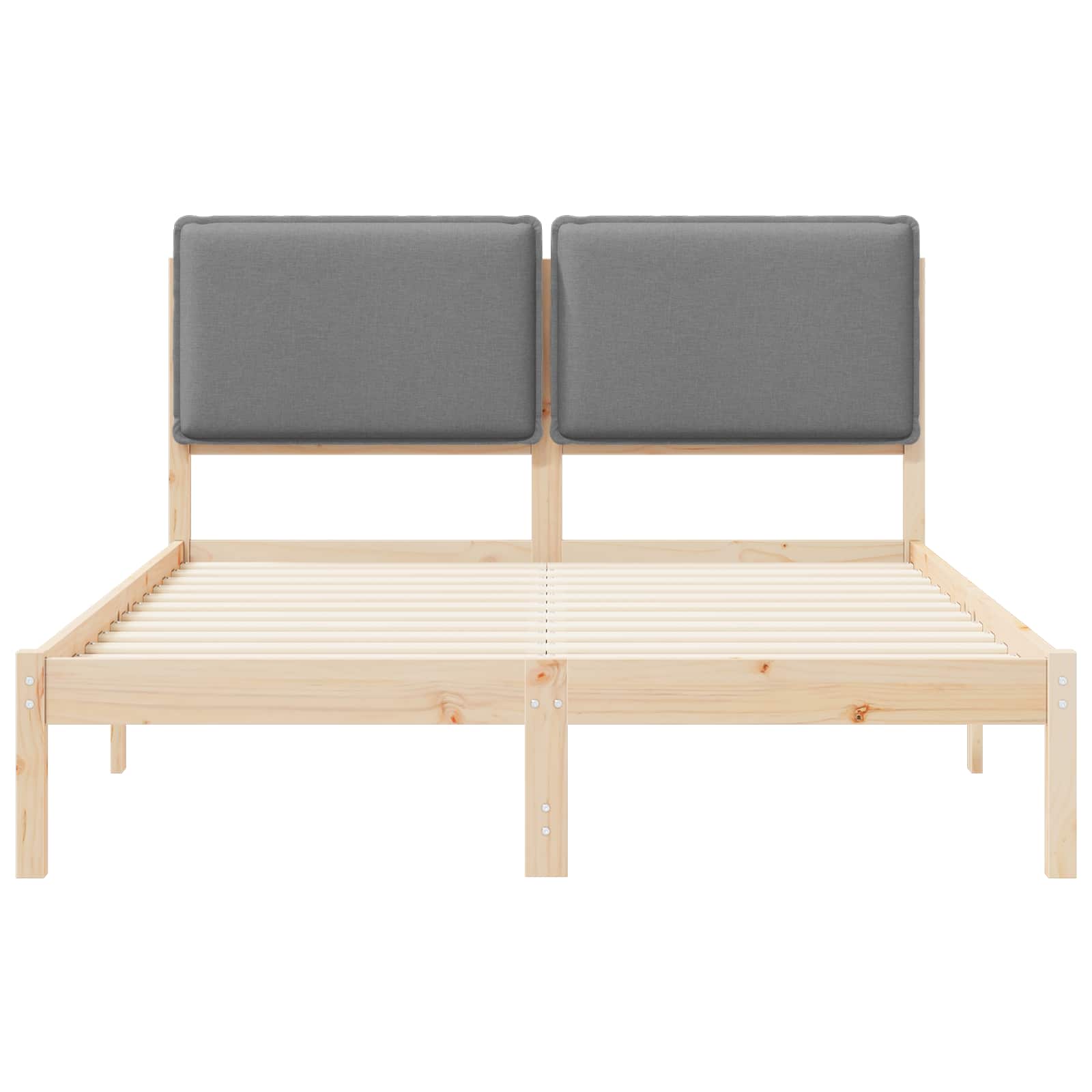 Bedframe met Gevoerd Hoofdgedeelte Lichtgrijs 140 x 190 cm is nu te koop bij PeponiXL, paradijselijk wonen!