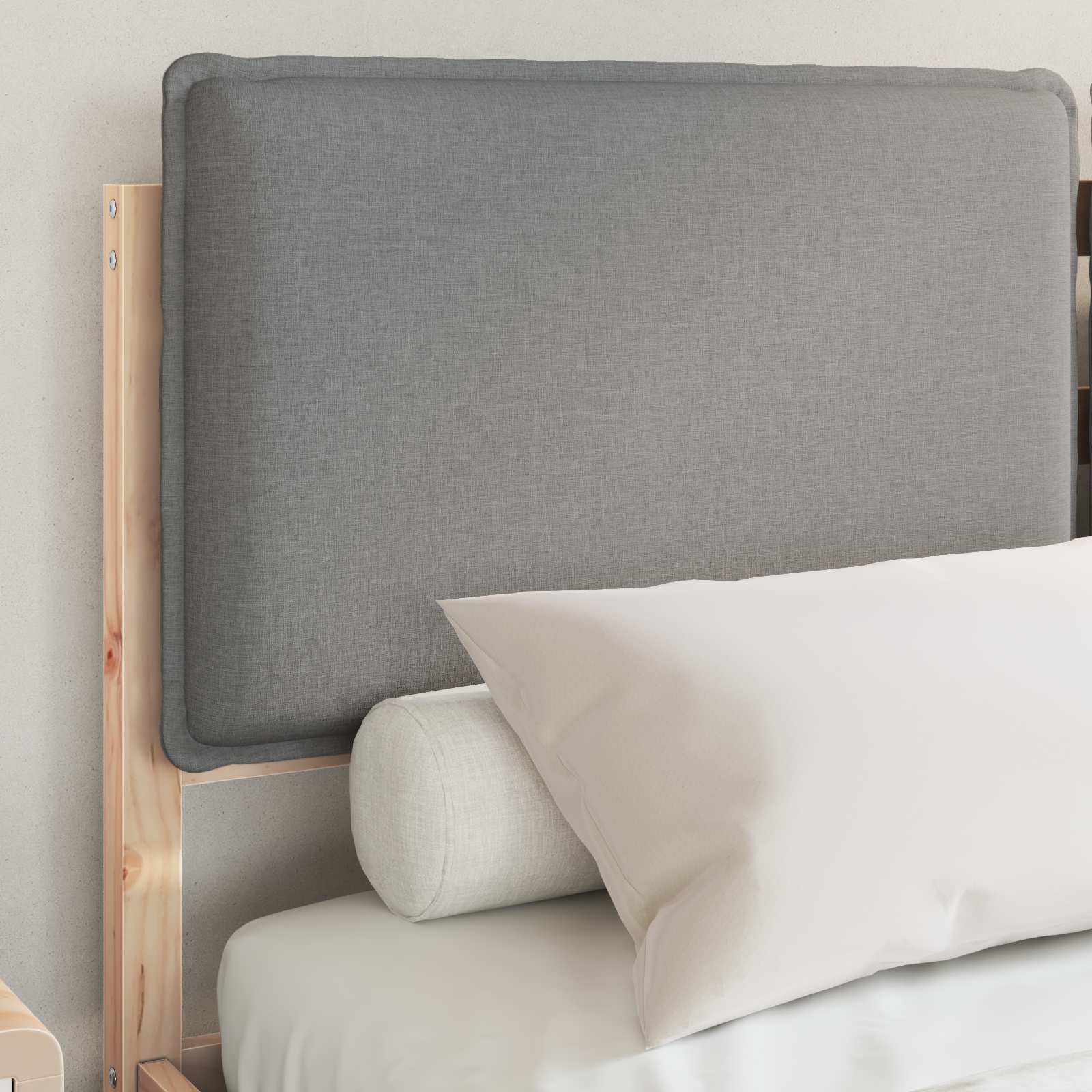 Bedframe met Gevoerd Hoofdgedeelte Lichtgrijs 135 x 190 cm is nu te koop bij PeponiXL, paradijselijk wonen!