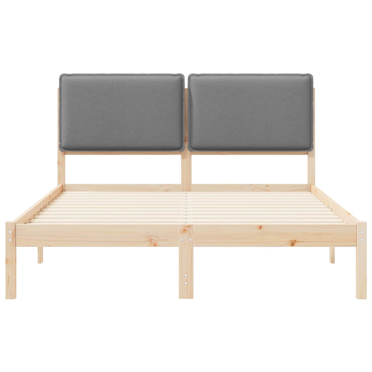 Bedframe met Gevoerd Hoofdgedeelte Lichtgrijs 135 x 190 cm is nu te koop bij PeponiXL, paradijselijk wonen!