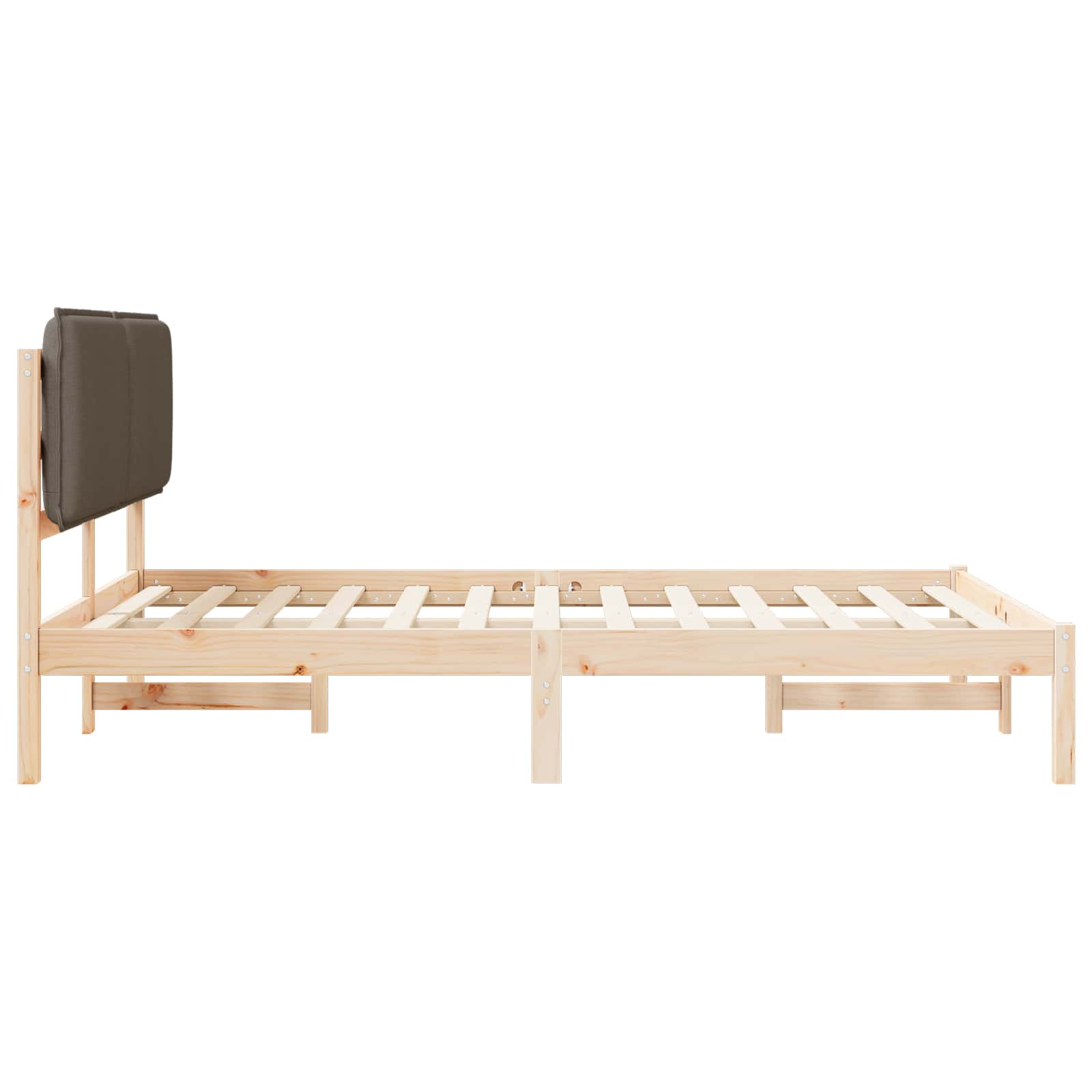Bedframe met Gevoerd Hoofdgedeelte Taupe 135 x 190 cm is nu te koop bij PeponiXL, paradijselijk wonen!