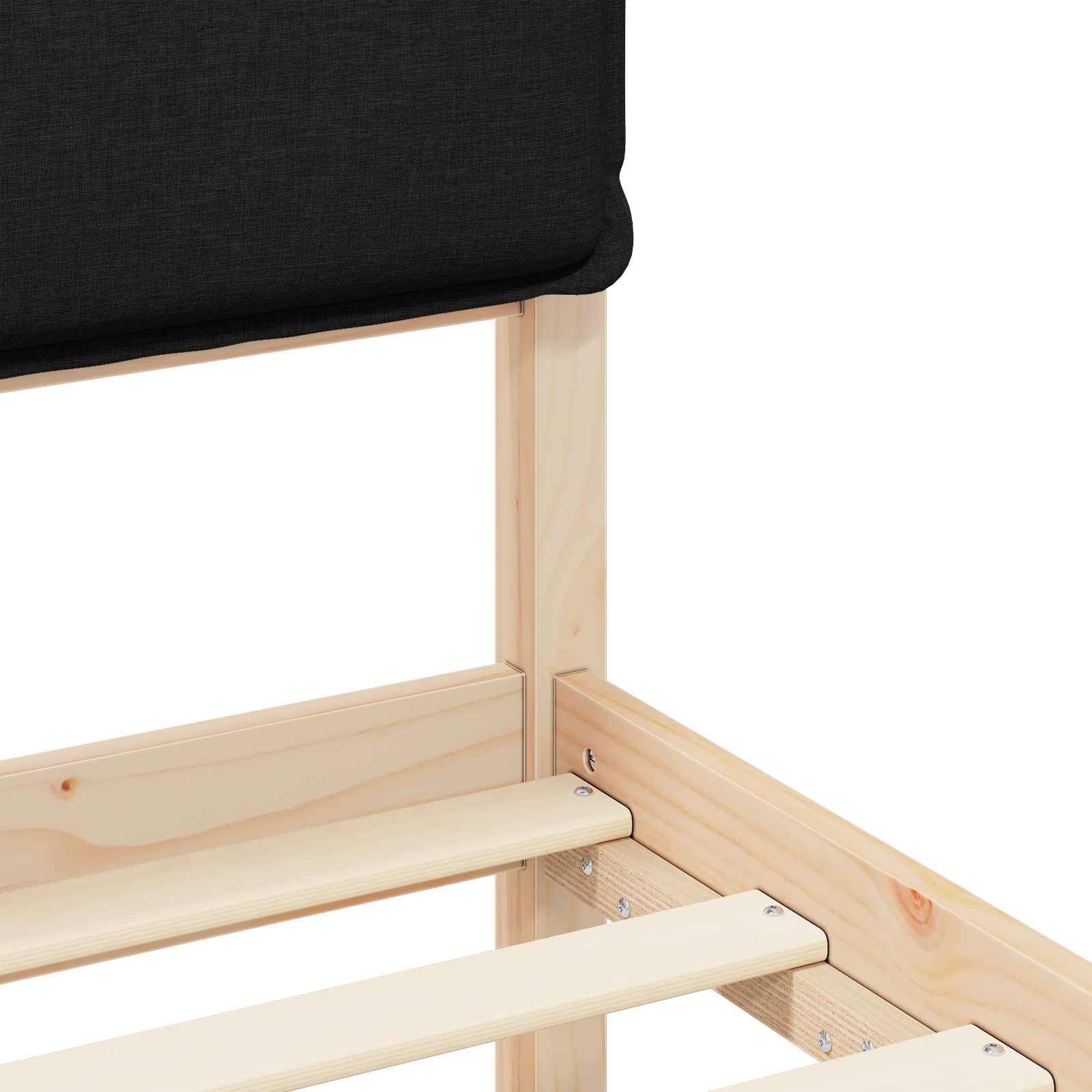 Bedframe met Gevoerd Hoofdgedeelte Zwart 120 x 190 cm is nu te koop bij PeponiXL, paradijselijk wonen!