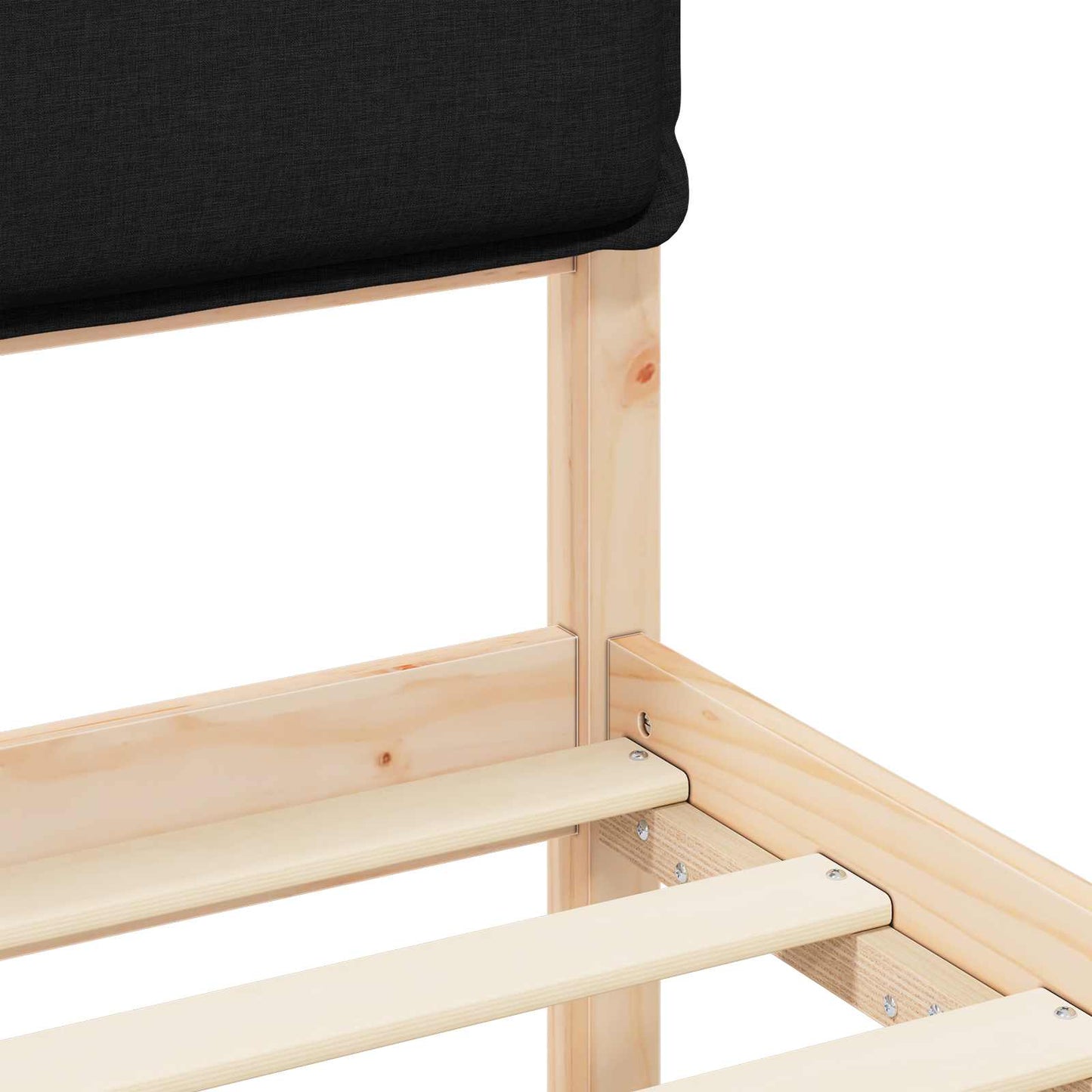 Bedframe met Gevoerd Hoofdgedeelte Zwart 100 x 200 cm is nu te koop bij PeponiXL, paradijselijk wonen!