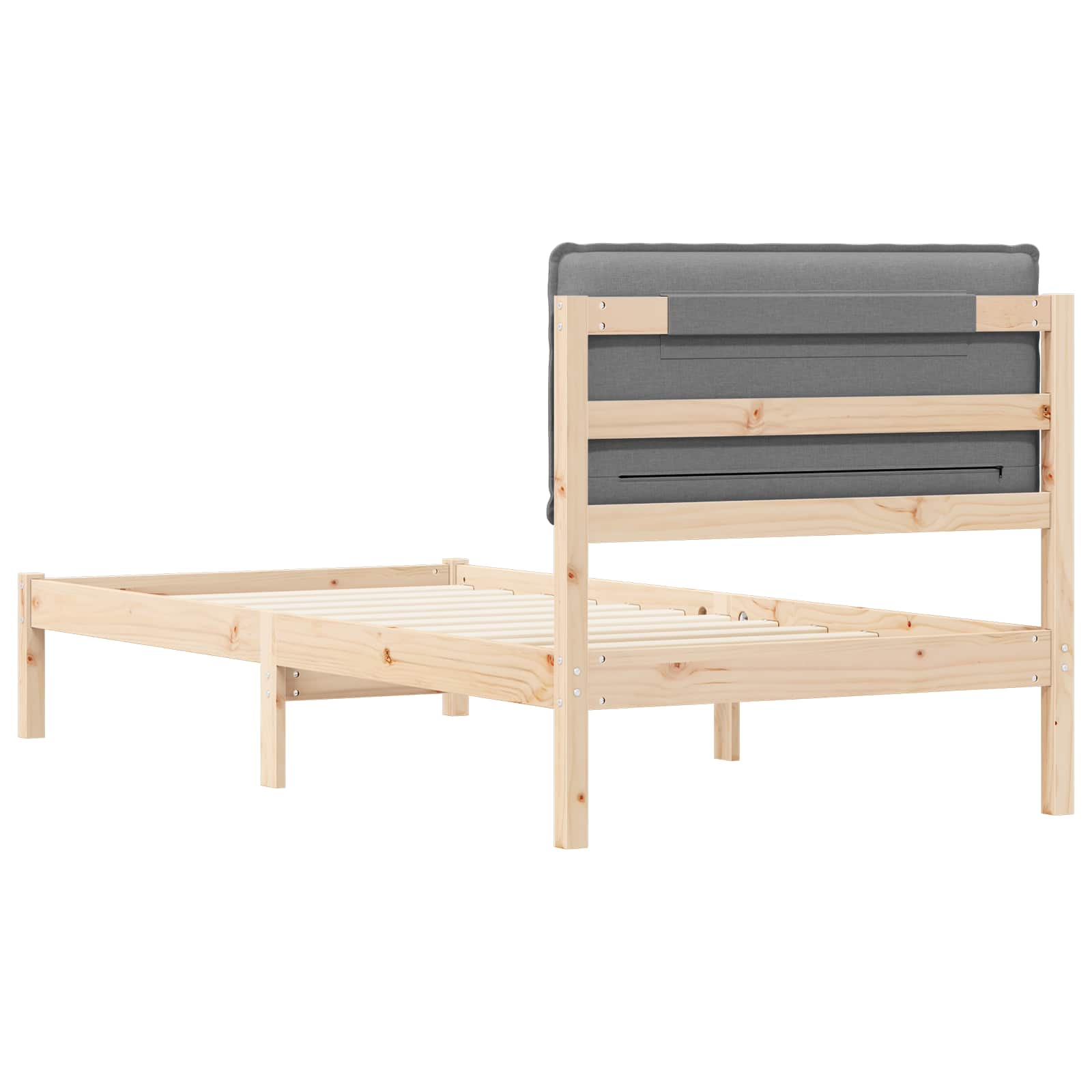 Bedframe met Gevoerd Hoofdgedeelte Lichtgrijs 90 x 200 cm is nu te koop bij PeponiXL, paradijselijk wonen!