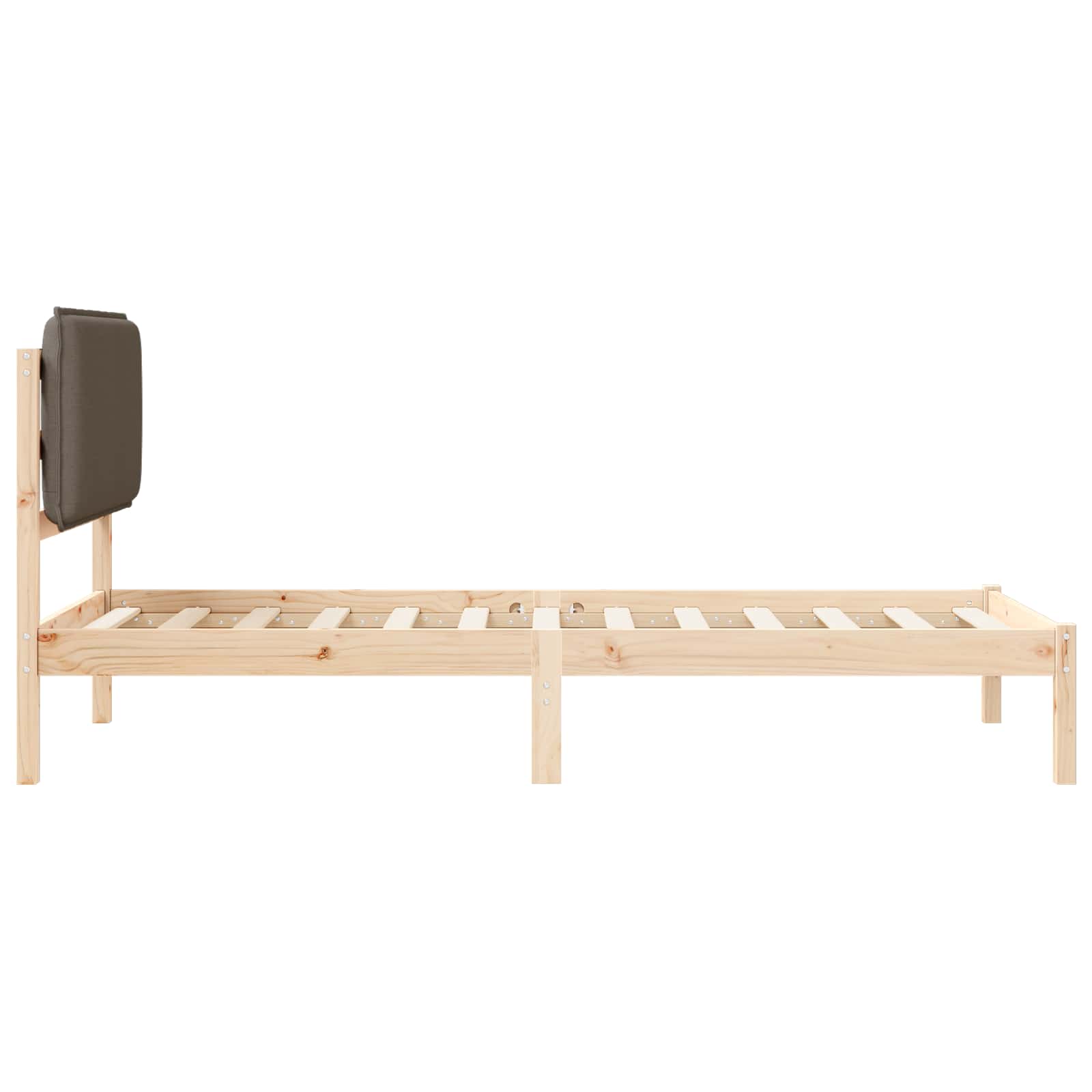 Bedframe met Gevoerd Hoofdgedeelte Taupe 90 x 200 cm is nu te koop bij PeponiXL, paradijselijk wonen!