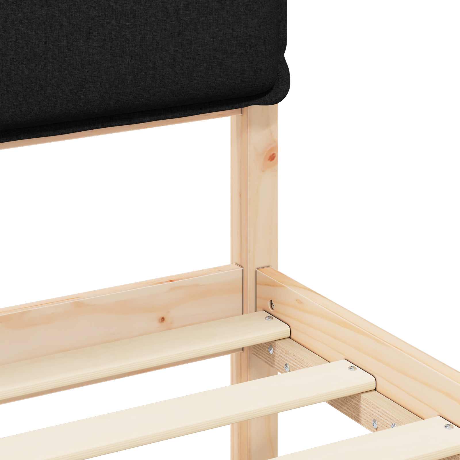 Bedframe met Gevoerd Hoofdgedeelte Zwart 80 x 200 cm is nu te koop bij PeponiXL, paradijselijk wonen!