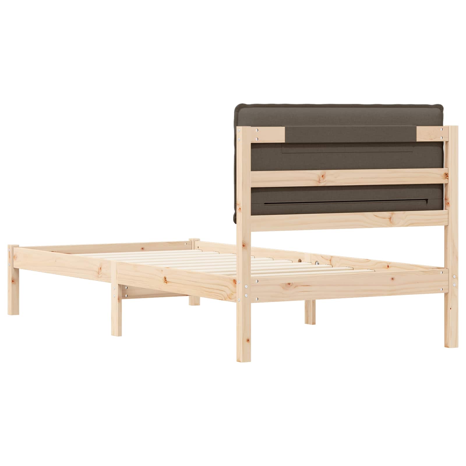 Bedframe met Gevoerd Hoofdgedeelte Taupe 90 x 190 cm is nu te koop bij PeponiXL, paradijselijk wonen!