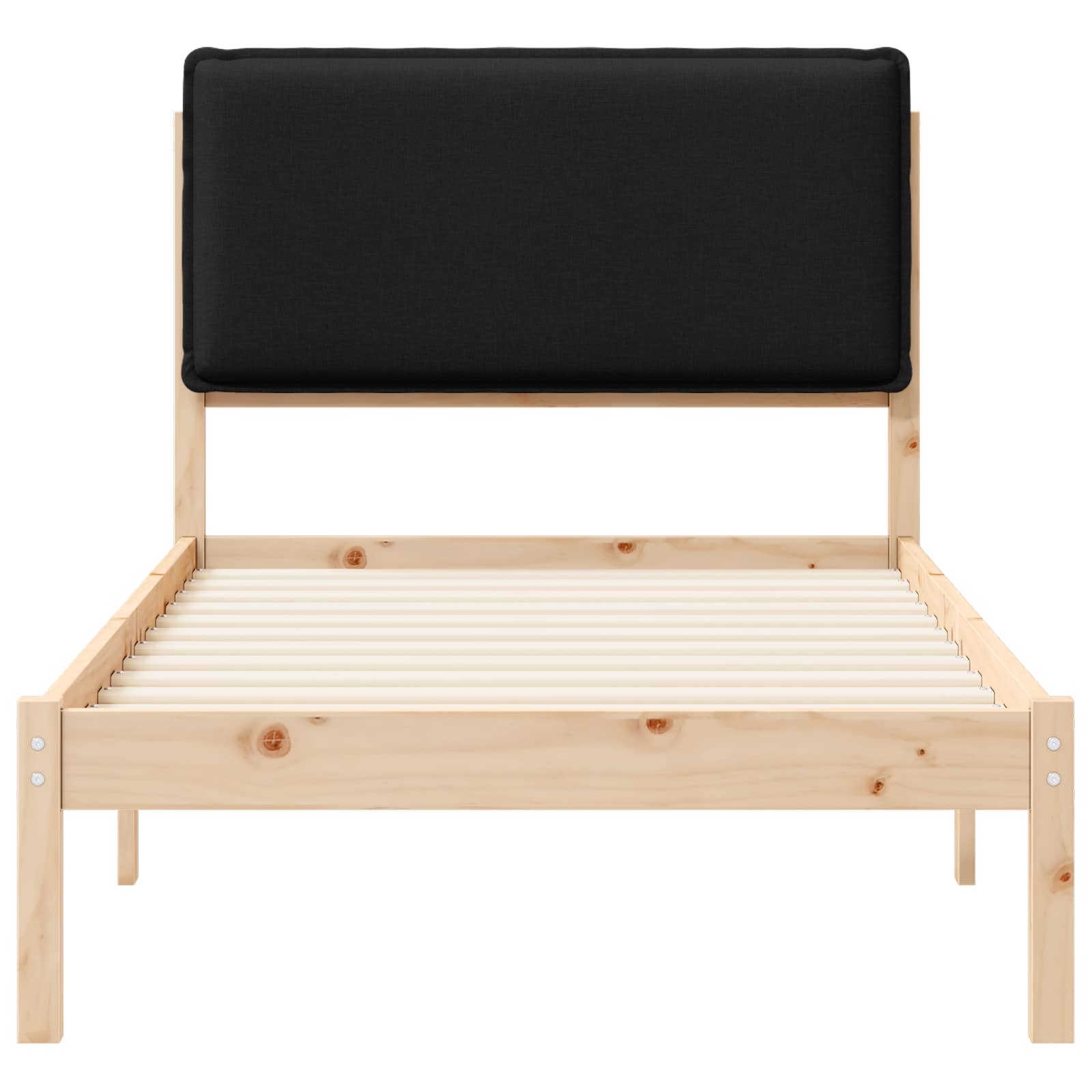 Bedframe met Gevoerd Hoofdgedeelte Zwart 75 x 190 cm is nu te koop bij PeponiXL, paradijselijk wonen!