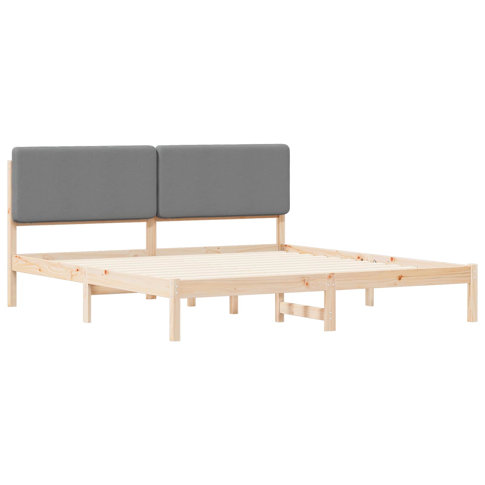 Bedframe met Gevoerd Hoofdgedeelte Lichtgrijs 180 x 200 cm is nu te koop bij PeponiXL, paradijselijk wonen!