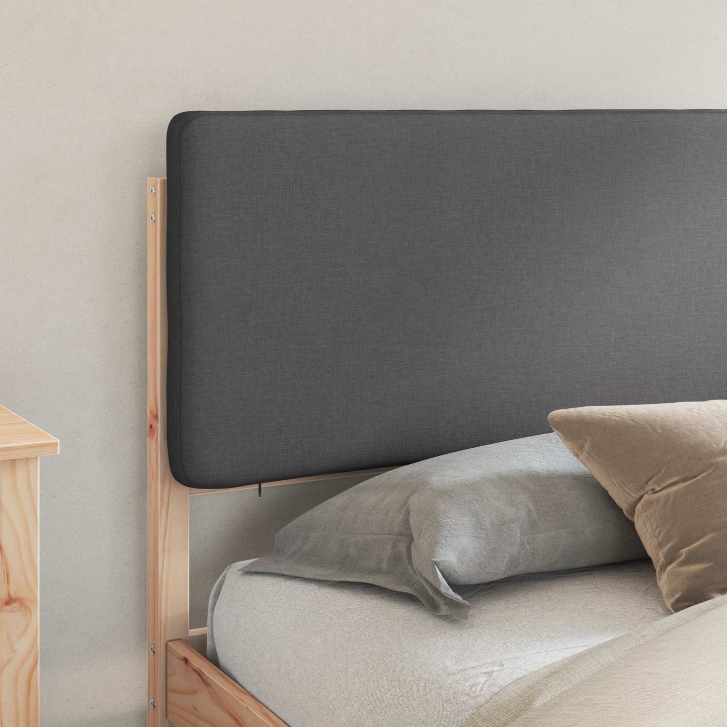 Bedframe met Gevoerd Hoofdgedeelte Donkergrijs 180 x 200 cm is nu te koop bij PeponiXL, paradijselijk wonen!