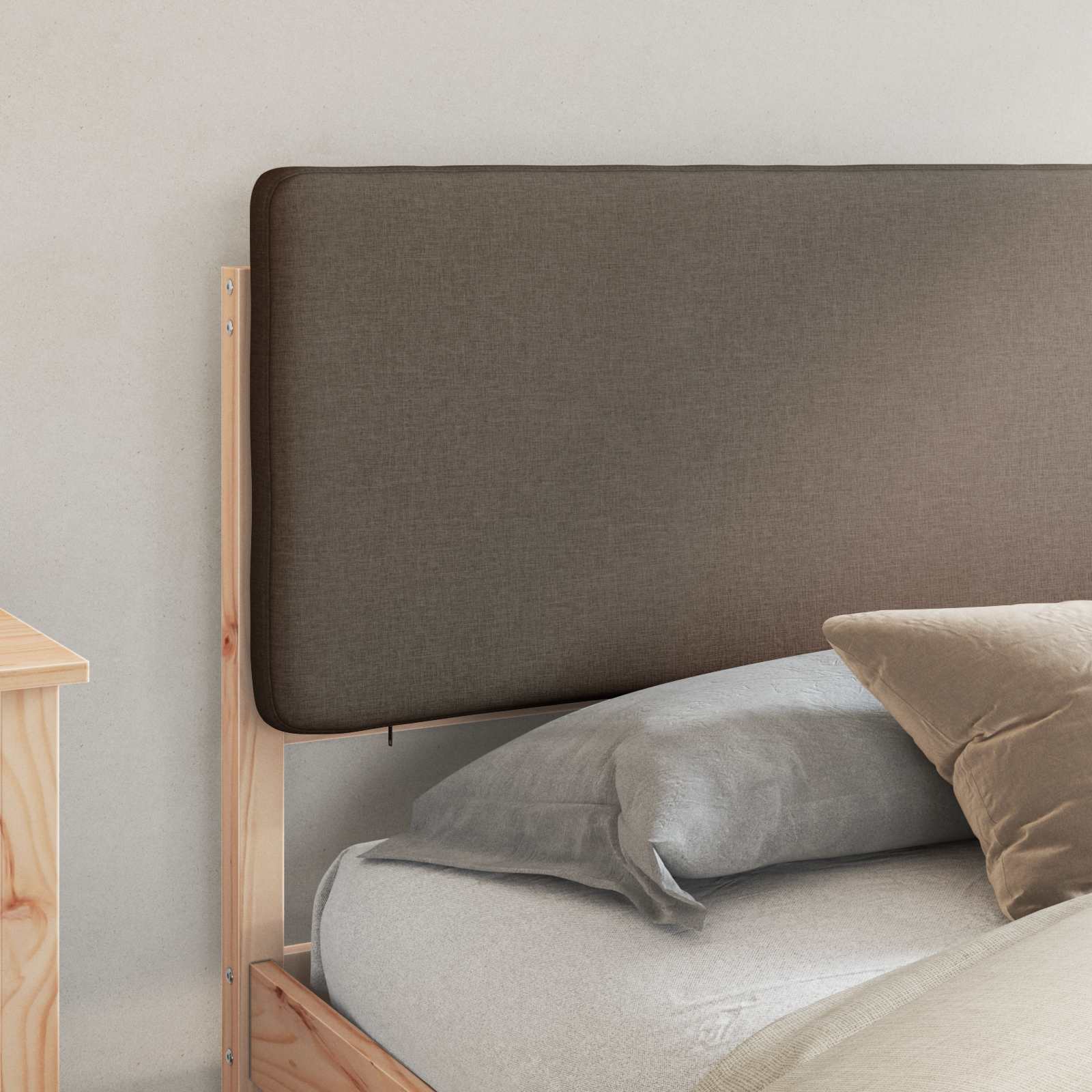 Bedframe met Gevoerd Hoofdgedeelte Taupe 180 x 200 cm is nu te koop bij PeponiXL, paradijselijk wonen!