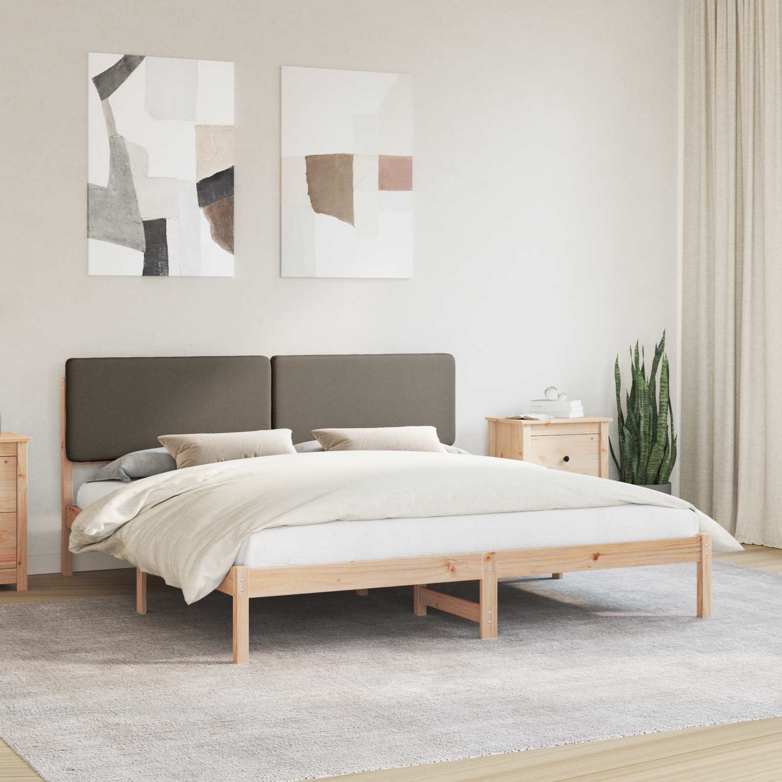 Bedframe met Gevoerd Hoofdgedeelte Taupe 180 x 200 cm is nu te koop bij PeponiXL, paradijselijk wonen!