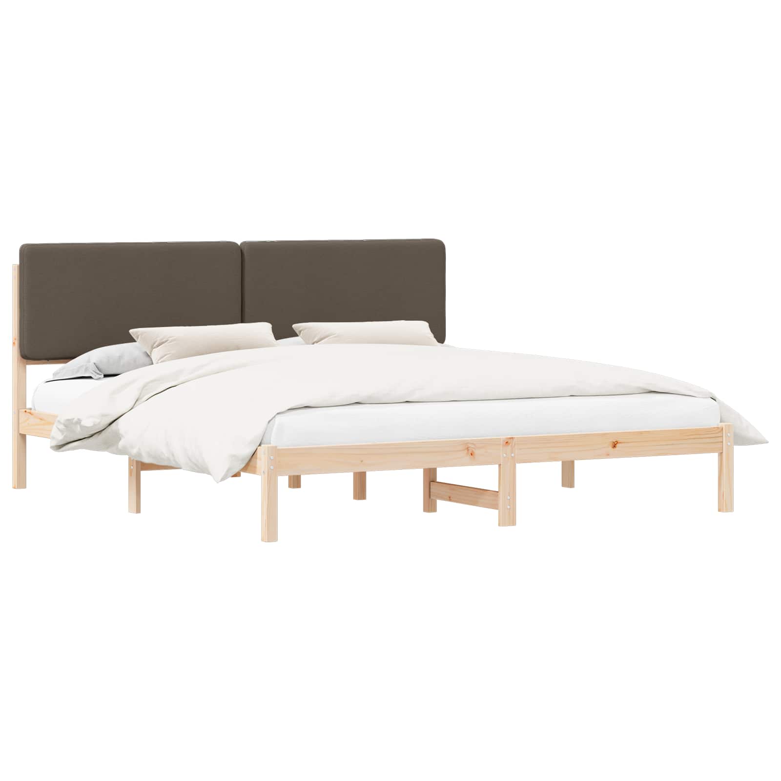Bedframe met Gevoerd Hoofdgedeelte Taupe 180 x 200 cm is nu te koop bij PeponiXL, paradijselijk wonen!