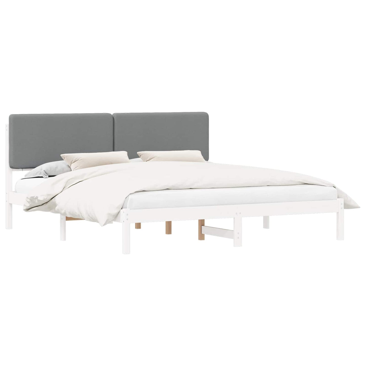 Bedframe met Gevoerd Hoofdgedeelte Lichtgrijs 180 x 200 cm is nu te koop bij PeponiXL, paradijselijk wonen!