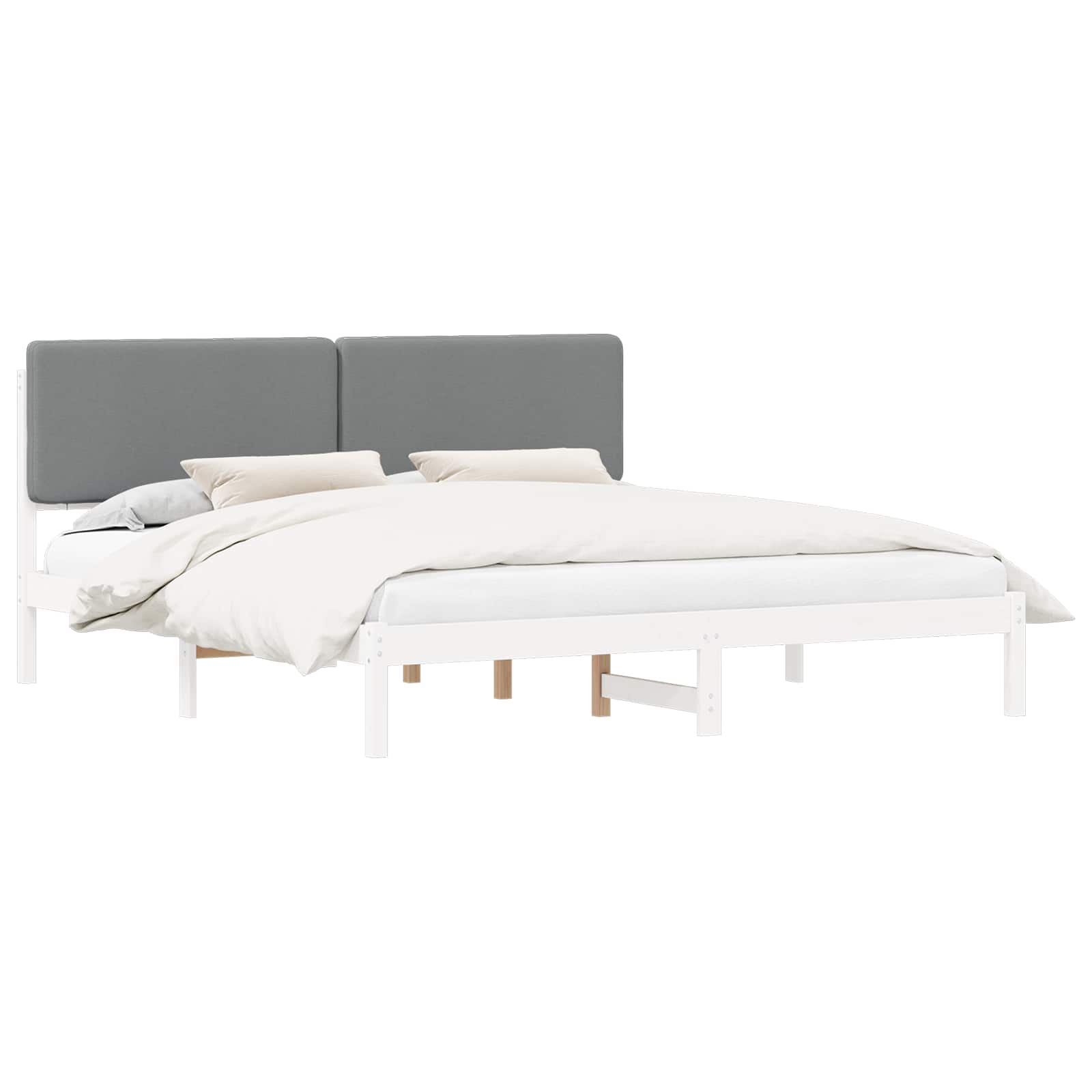Bedframe met Gevoerd Hoofdgedeelte Lichtgrijs 180 x 200 cm is nu te koop bij PeponiXL, paradijselijk wonen!