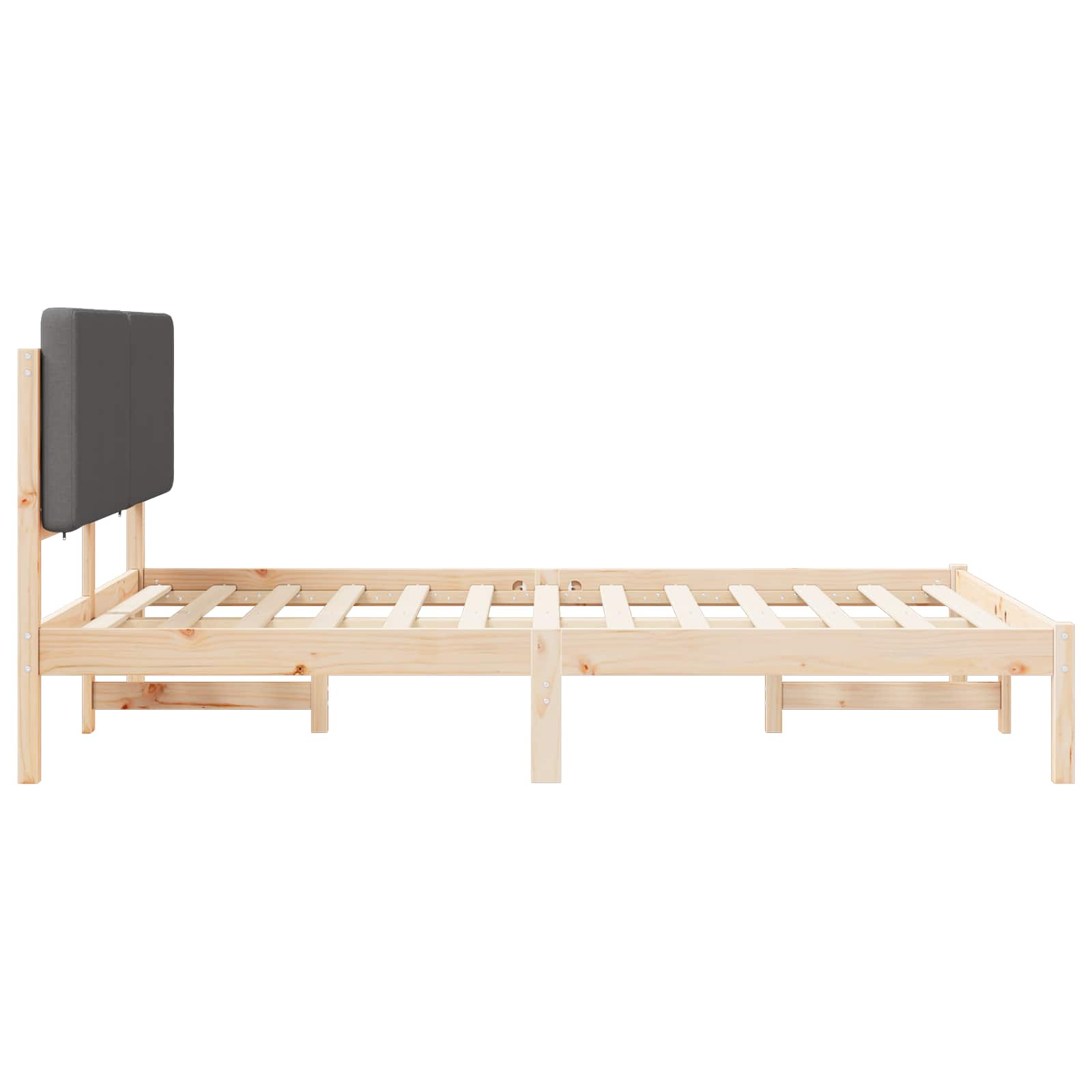 Bedframe met Gevoerd Hoofdgedeelte Donkergrijs 160 x 200 cm is nu te koop bij PeponiXL, paradijselijk wonen!