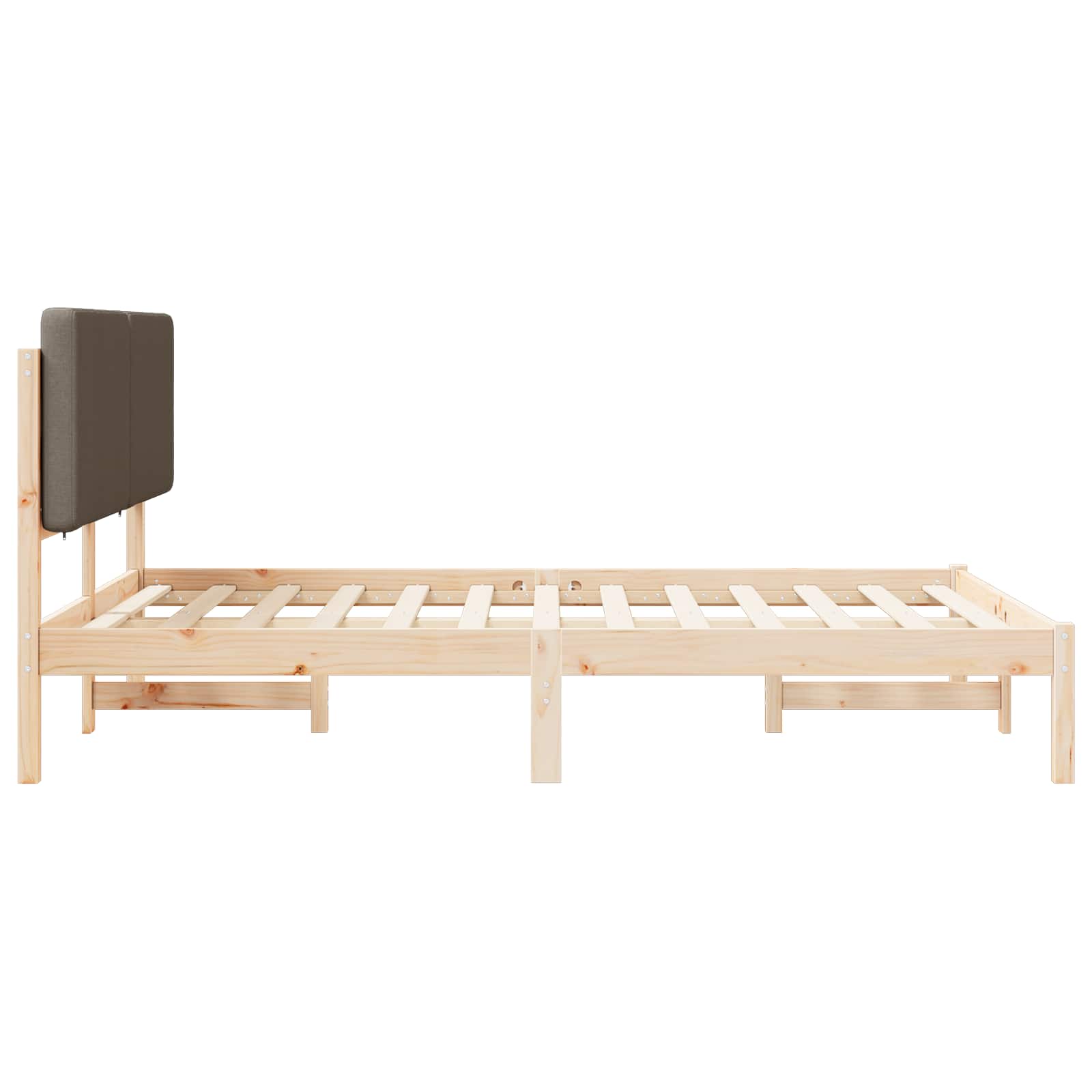 Bedframe met Gevoerd Hoofdgedeelte Taupe 140 x 200 cm is nu te koop bij PeponiXL, paradijselijk wonen!
