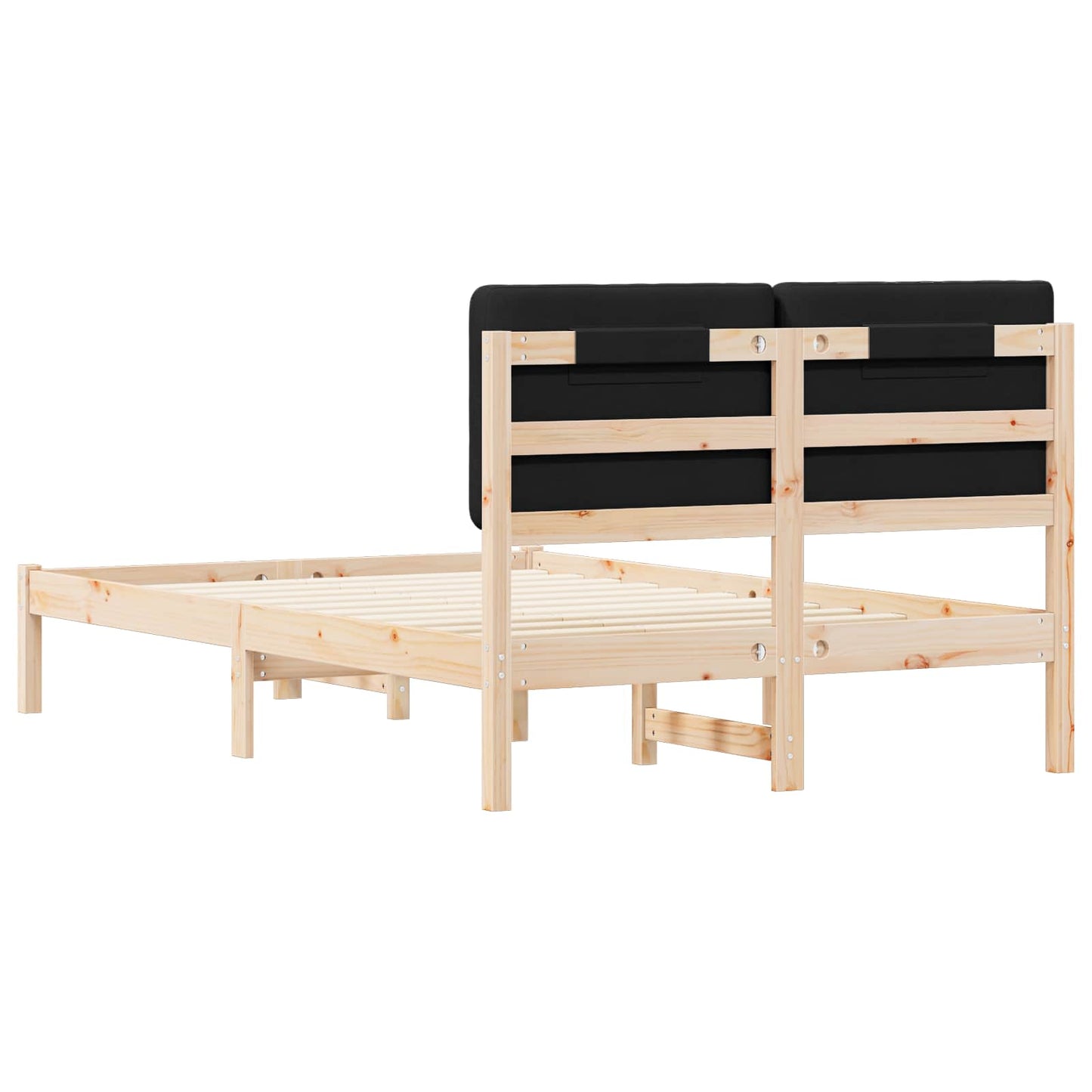 Bedframe met Gevoerd Hoofdgedeelte Zwart 120 x 200 cm is nu te koop bij PeponiXL, paradijselijk wonen!