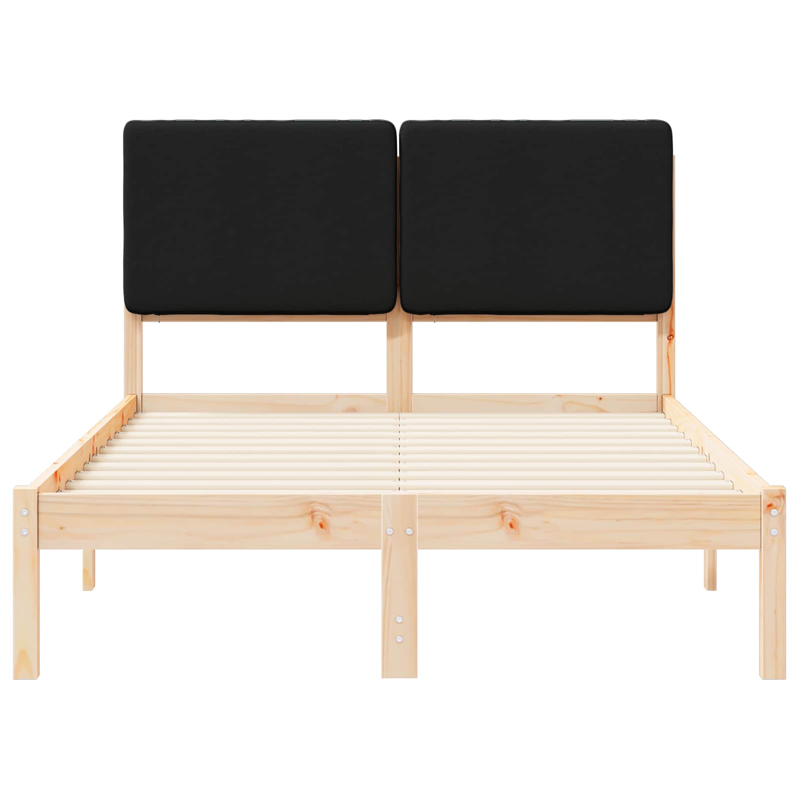 Bedframe met Gevoerd Hoofdgedeelte Zwart 120 x 200 cm is nu te koop bij PeponiXL, paradijselijk wonen!