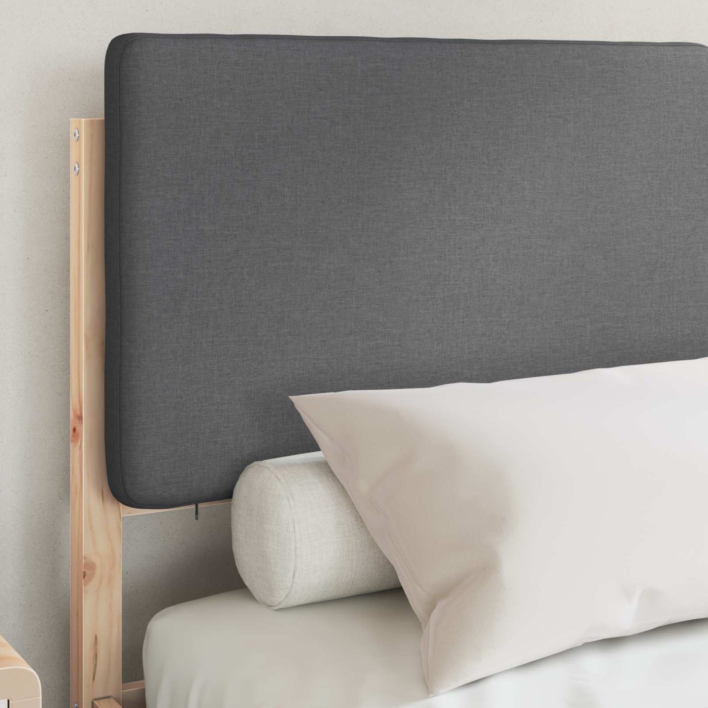 Bedframe met Gevoerd Hoofdgedeelte Donkergrijs 140 x 190 cm is nu te koop bij PeponiXL, paradijselijk wonen!