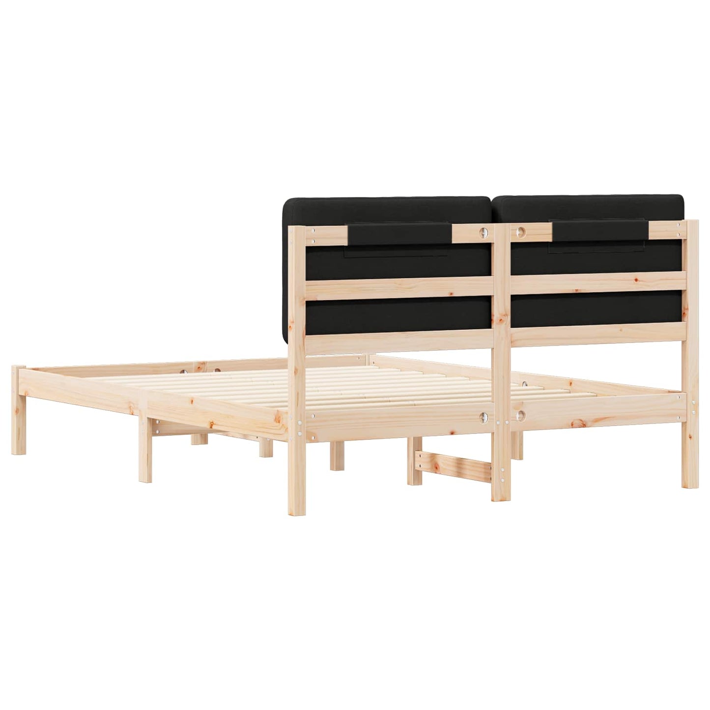 Bedframe met Gevoerd Hoofdgedeelte Zwart 140 x 190 cm is nu te koop bij PeponiXL, paradijselijk wonen!