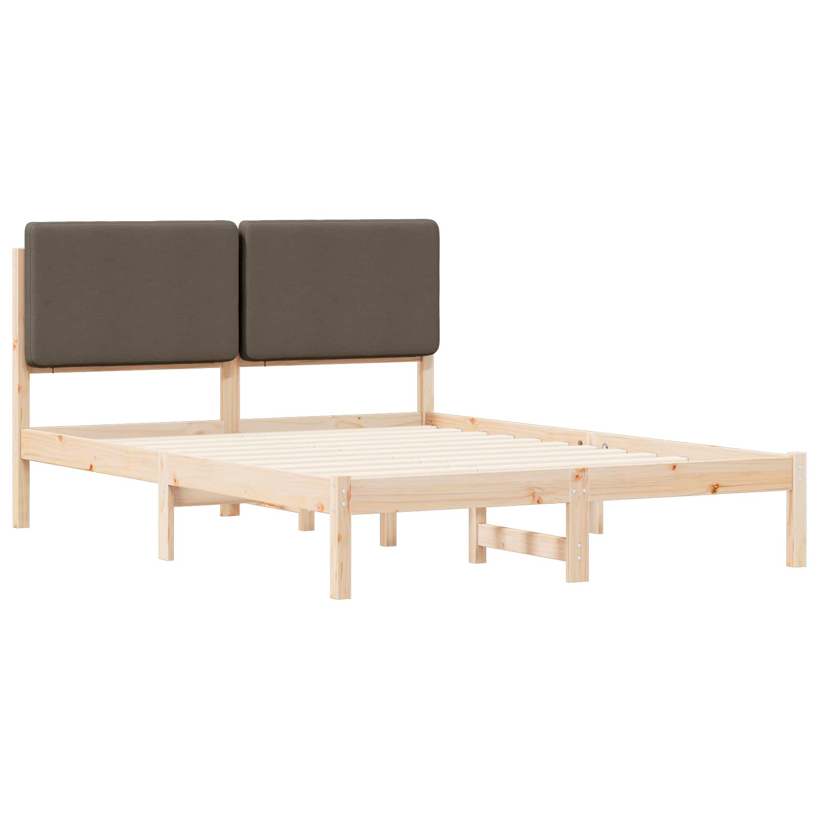Bedframe met Gevoerd Hoofdgedeelte Taupe 140 x 190 cm is nu te koop bij PeponiXL, paradijselijk wonen!