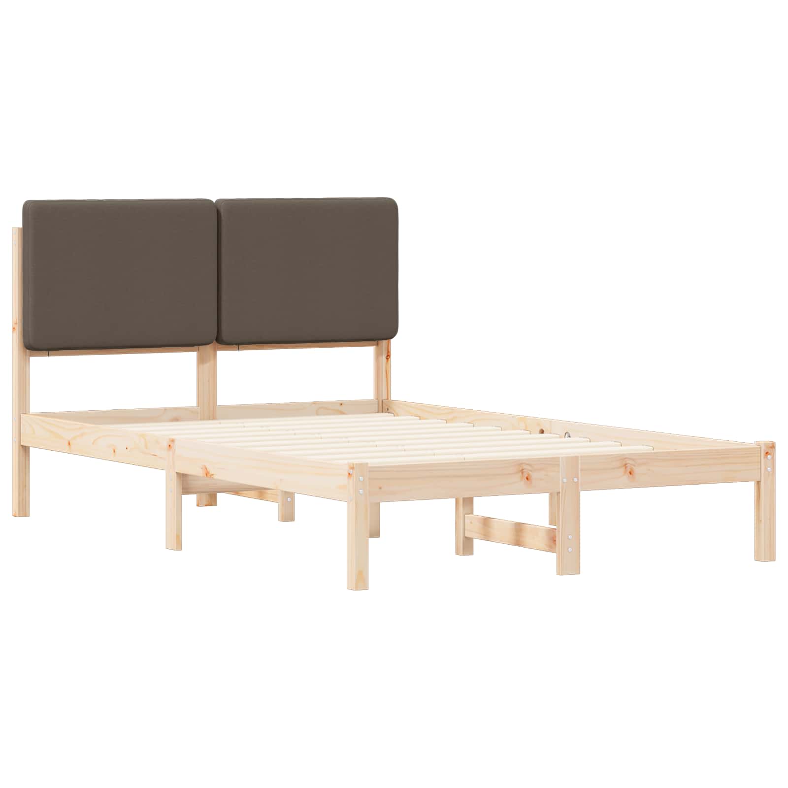 Bedframe met Gevoerd Hoofdgedeelte Taupe 135 x 190 cm is nu te koop bij PeponiXL, paradijselijk wonen!