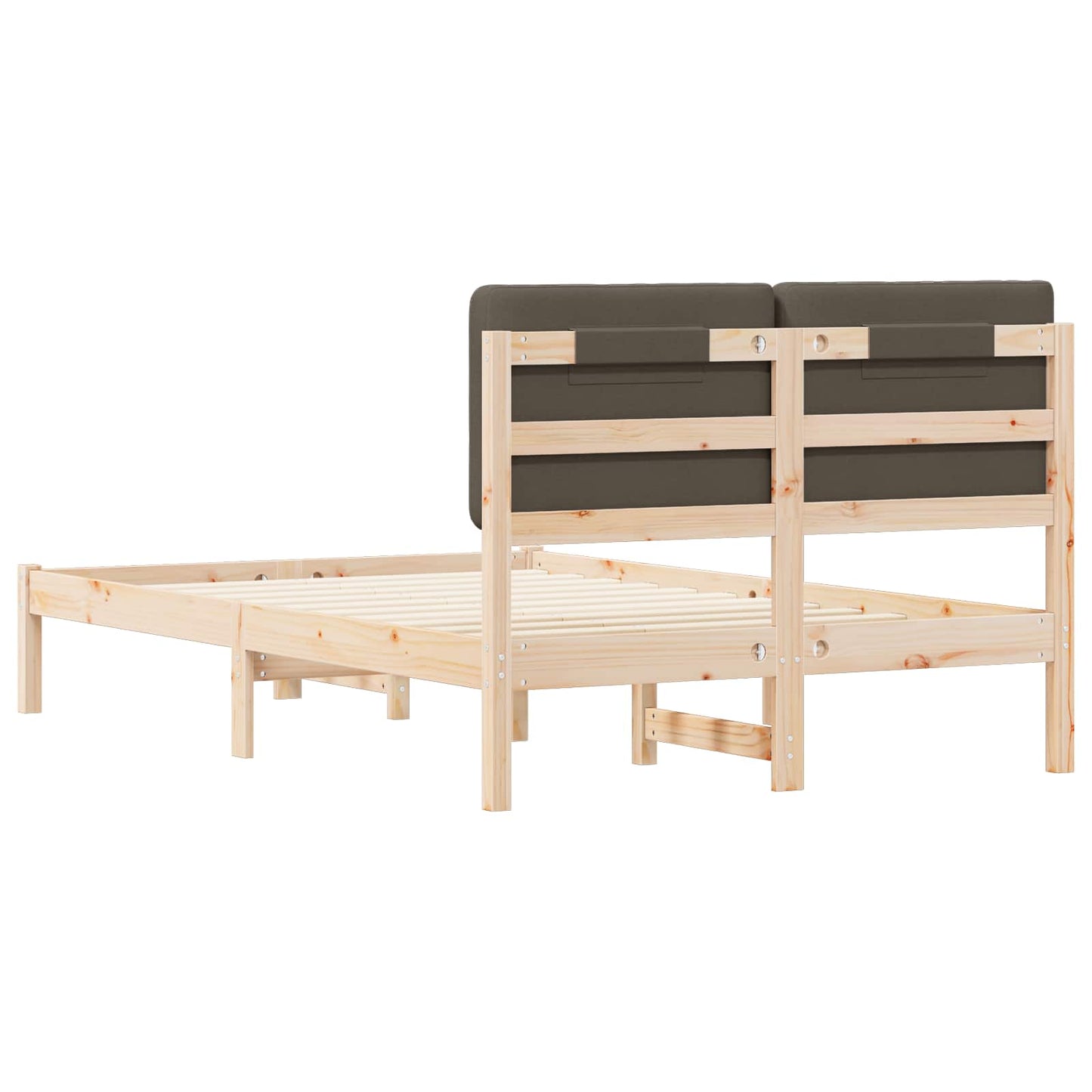 Bedframe met Gevoerd Hoofdgedeelte Taupe 135 x 190 cm is nu te koop bij PeponiXL, paradijselijk wonen!