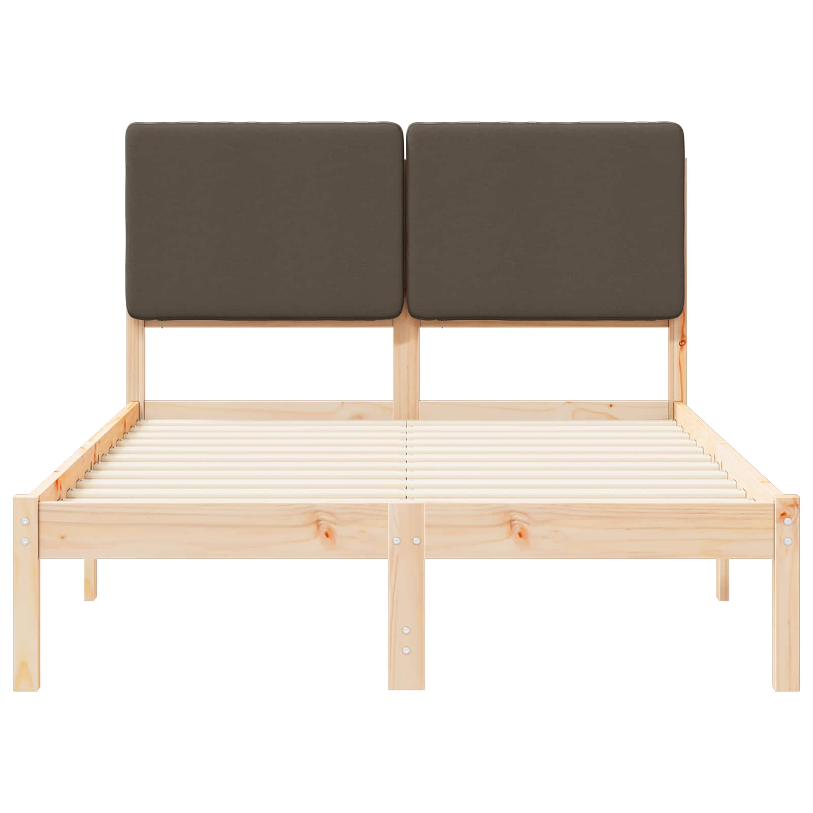 Bedframe met Gevoerd Hoofdgedeelte Taupe 135 x 190 cm is nu te koop bij PeponiXL, paradijselijk wonen!