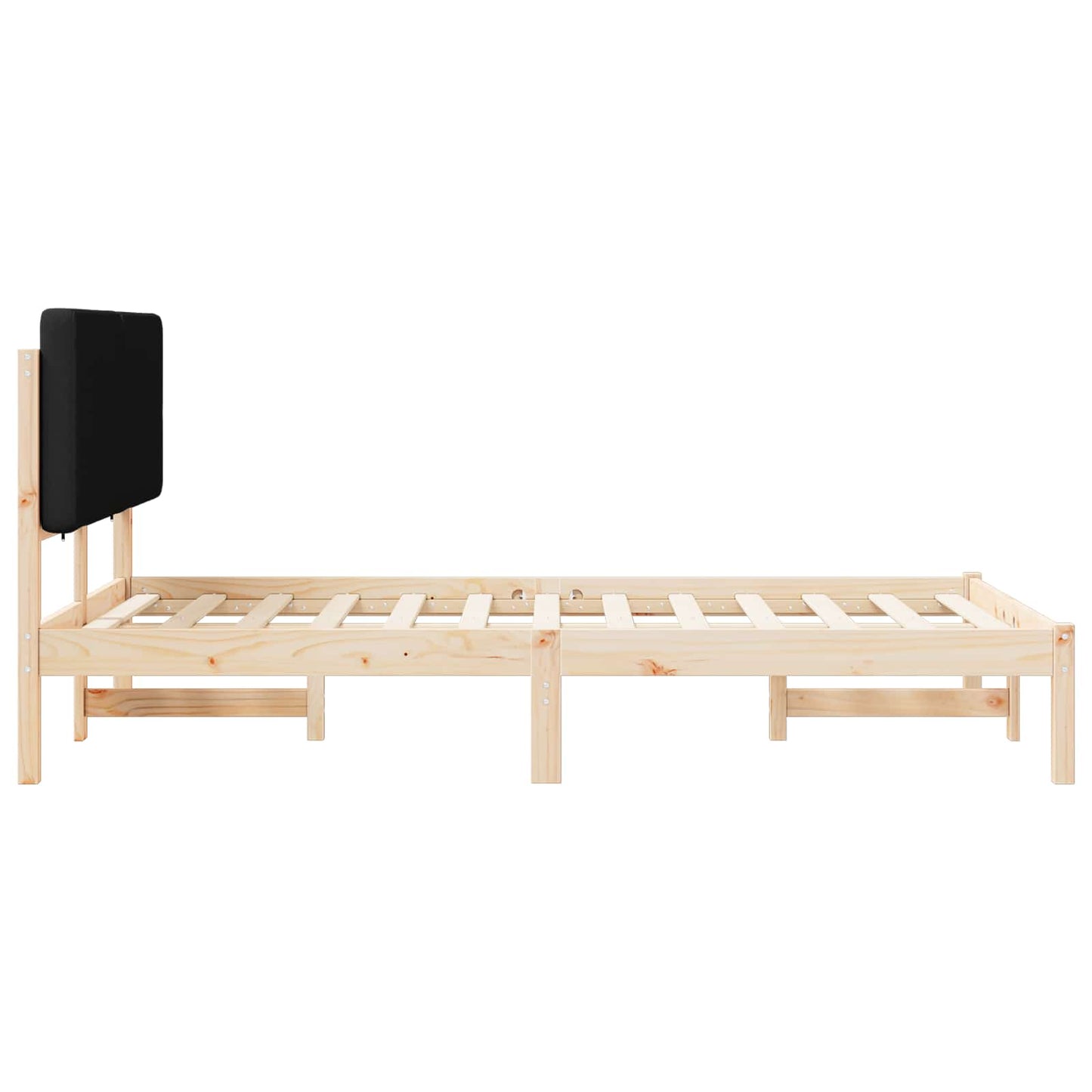 Bedframe met Gevoerd Hoofdgedeelte Zwart 120 x 190 cm is nu te koop bij PeponiXL, paradijselijk wonen!