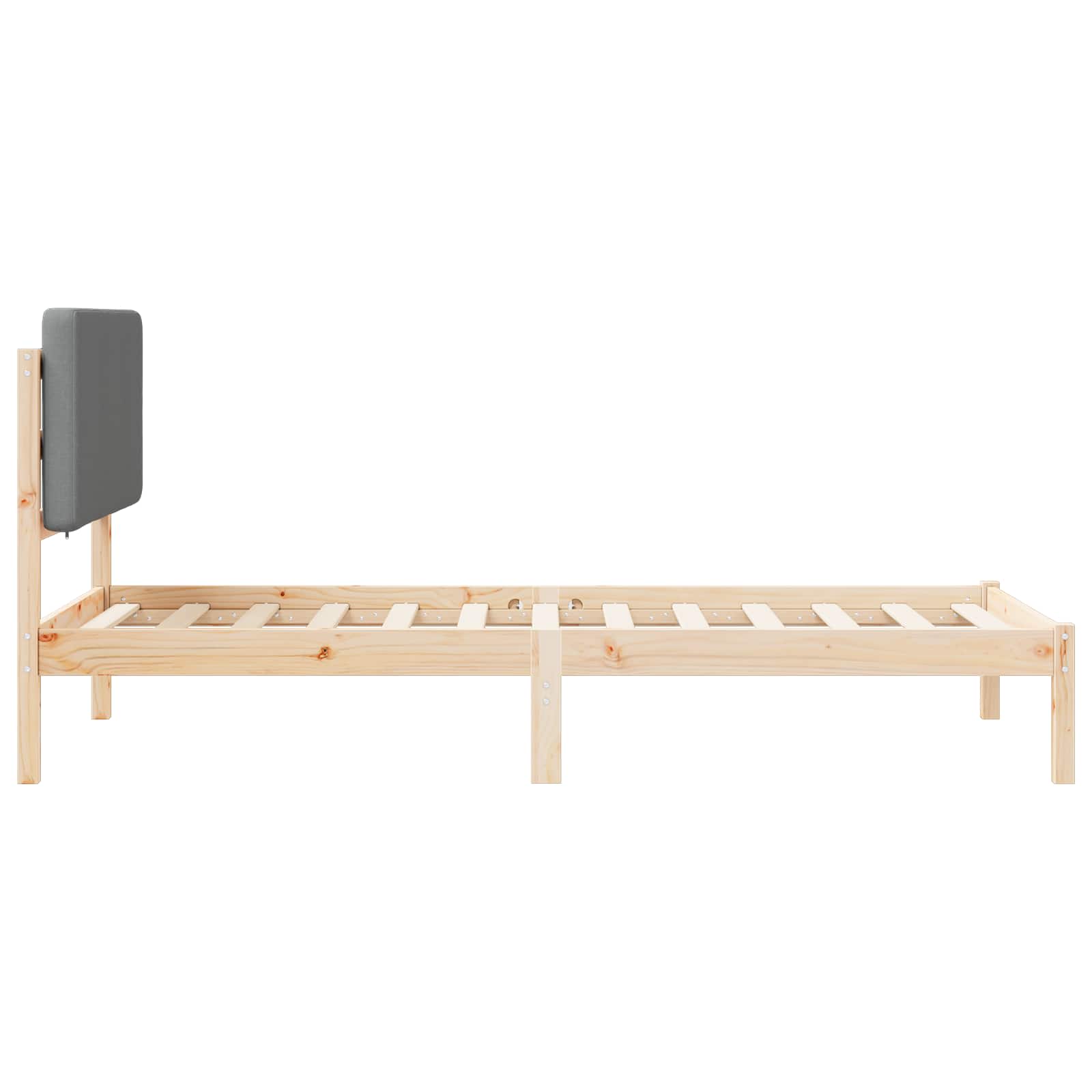 Bedframe met Gevoerd Hoofdgedeelte Lichtgrijs 90 x 200 cm is nu te koop bij PeponiXL, paradijselijk wonen!