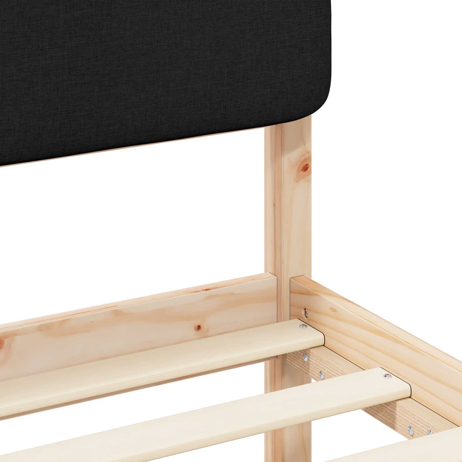 Bedframe met Gevoerd Hoofdgedeelte Zwart 80 x 200 cm is nu te koop bij PeponiXL, paradijselijk wonen!