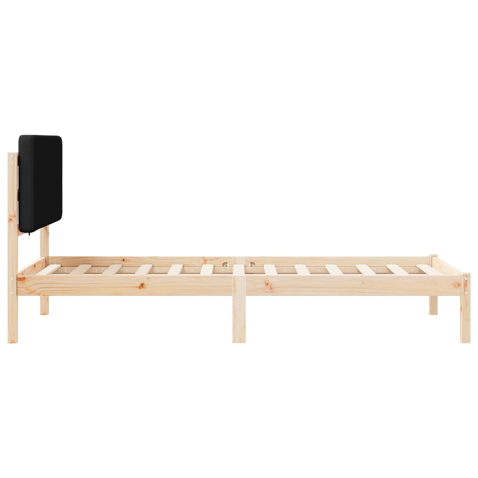 Bedframe met Gevoerd Hoofdgedeelte Zwart 80 x 200 cm is nu te koop bij PeponiXL, paradijselijk wonen!