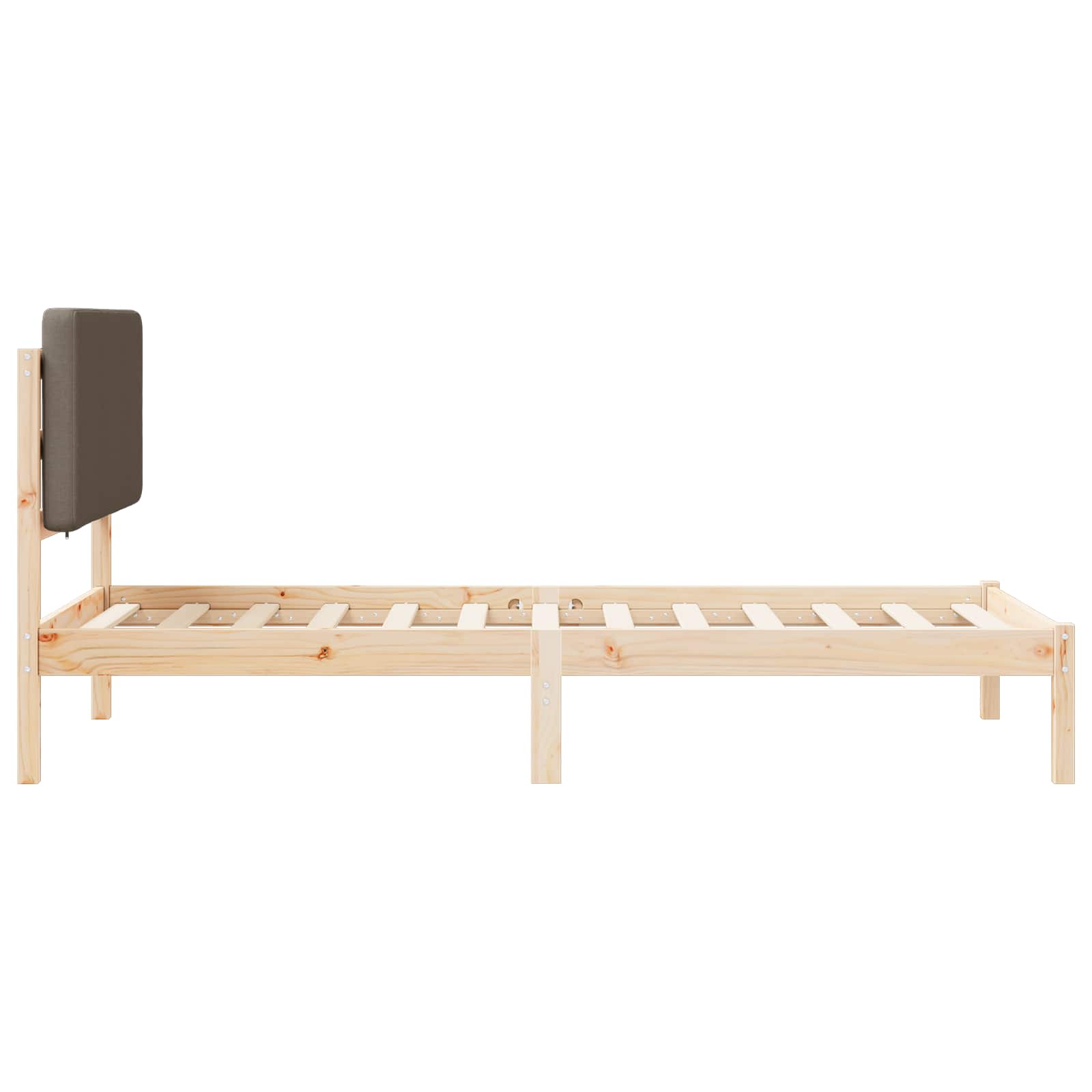 Bedframe met Gevoerd Hoofdgedeelte Taupe 80 x 200 cm is nu te koop bij PeponiXL, paradijselijk wonen!
