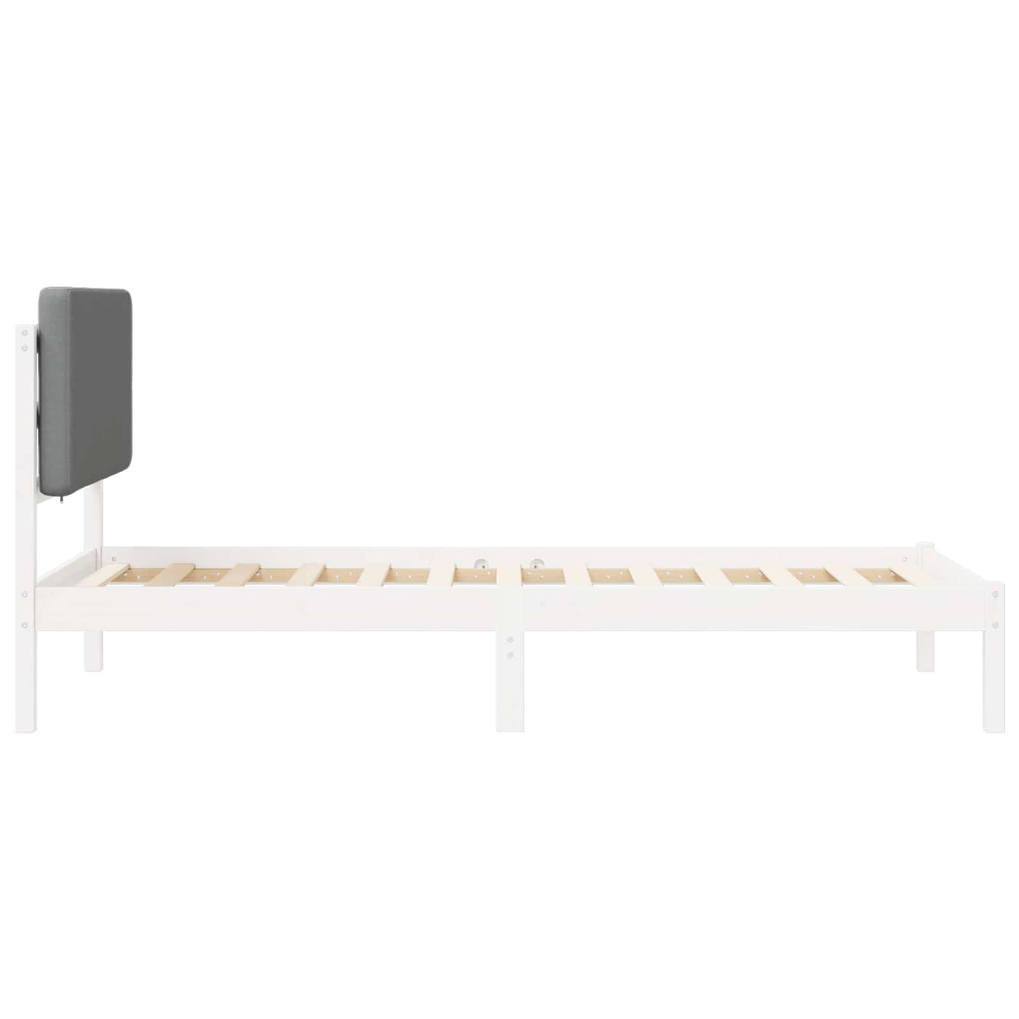 Bedframe met Gevoerd Hoofdgedeelte Lichtgrijs 75 x 190 cm is nu te koop bij PeponiXL, paradijselijk wonen!