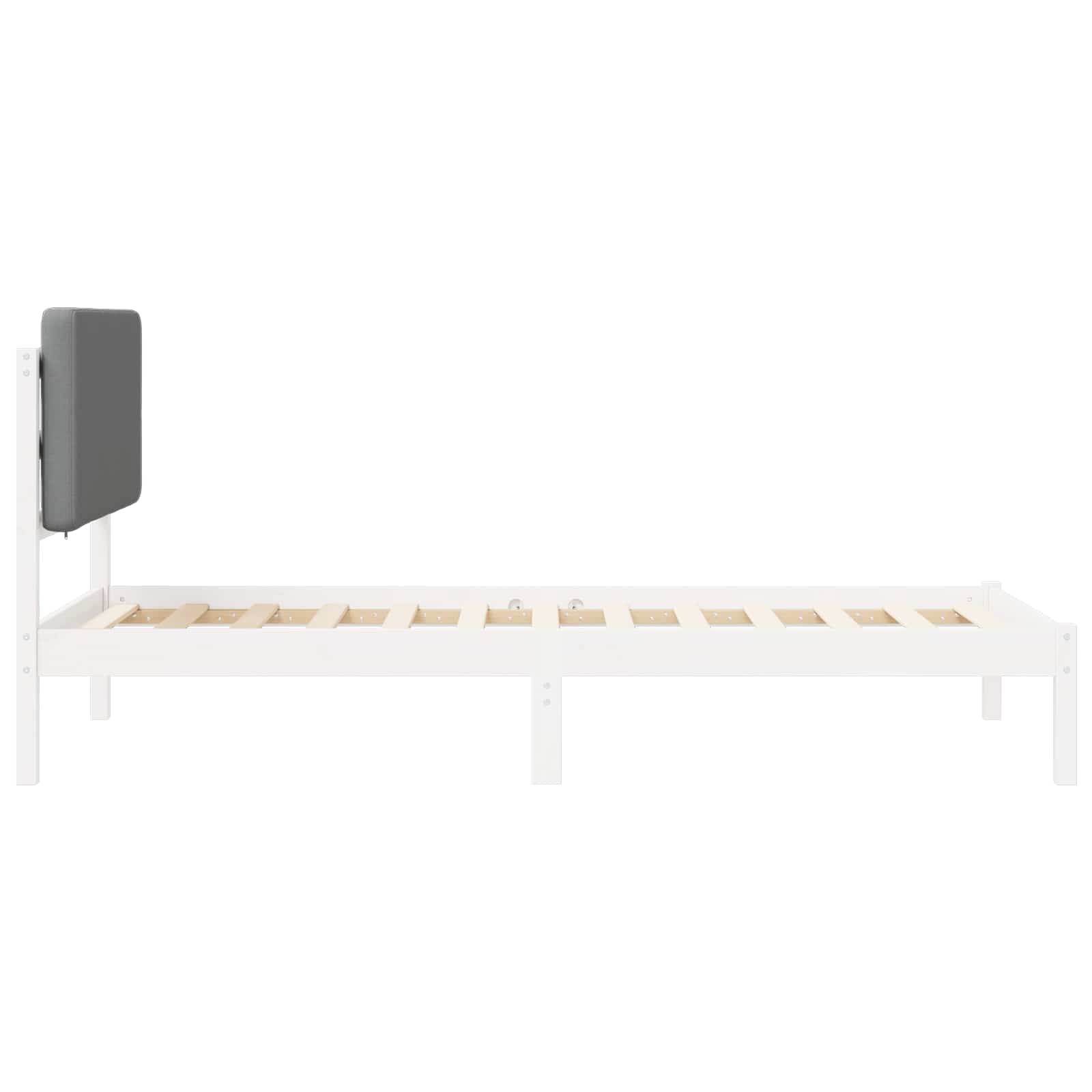 Bedframe met Gevoerd Hoofdgedeelte Lichtgrijs 75 x 190 cm is nu te koop bij PeponiXL, paradijselijk wonen!
