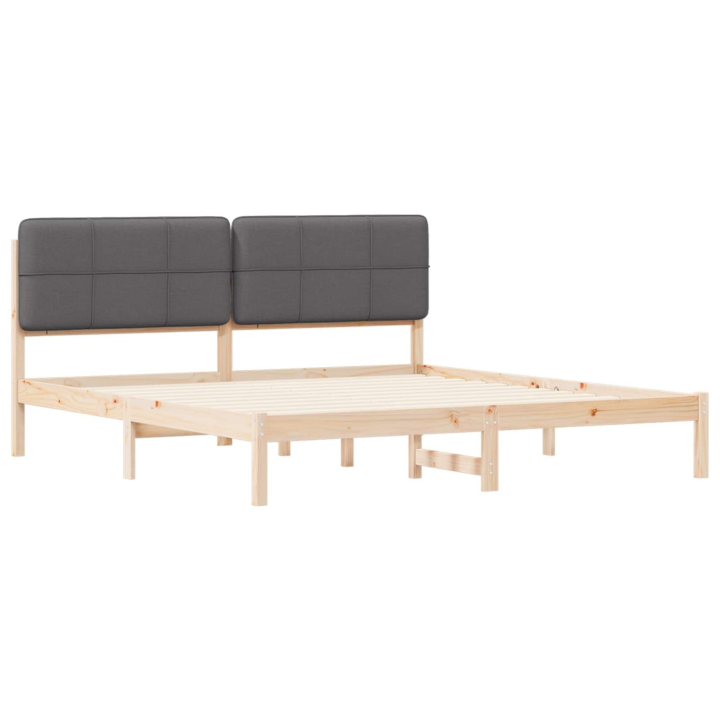 Bedframe met Gevoerd Hoofdgedeelte Donkergrijs 180 x 200 cm is nu te koop bij PeponiXL, paradijselijk wonen!
