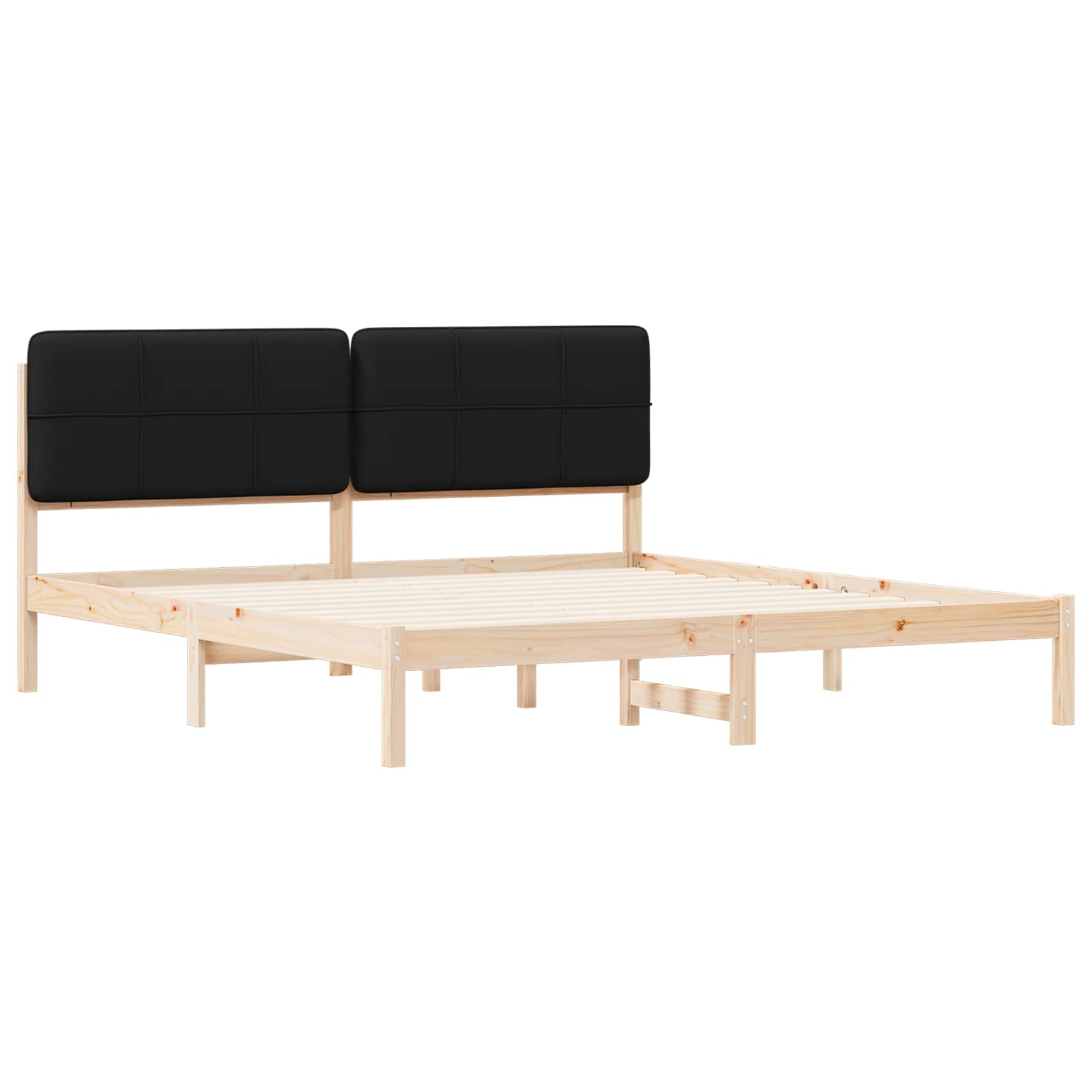 Bedframe met Gevoerd Hoofdgedeelte Zwart 180 x 200 cm is nu te koop bij PeponiXL, paradijselijk wonen!