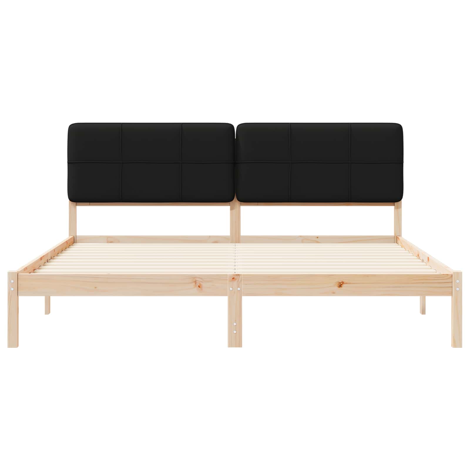 Bedframe met Gevoerd Hoofdgedeelte Zwart 180 x 200 cm is nu te koop bij PeponiXL, paradijselijk wonen!