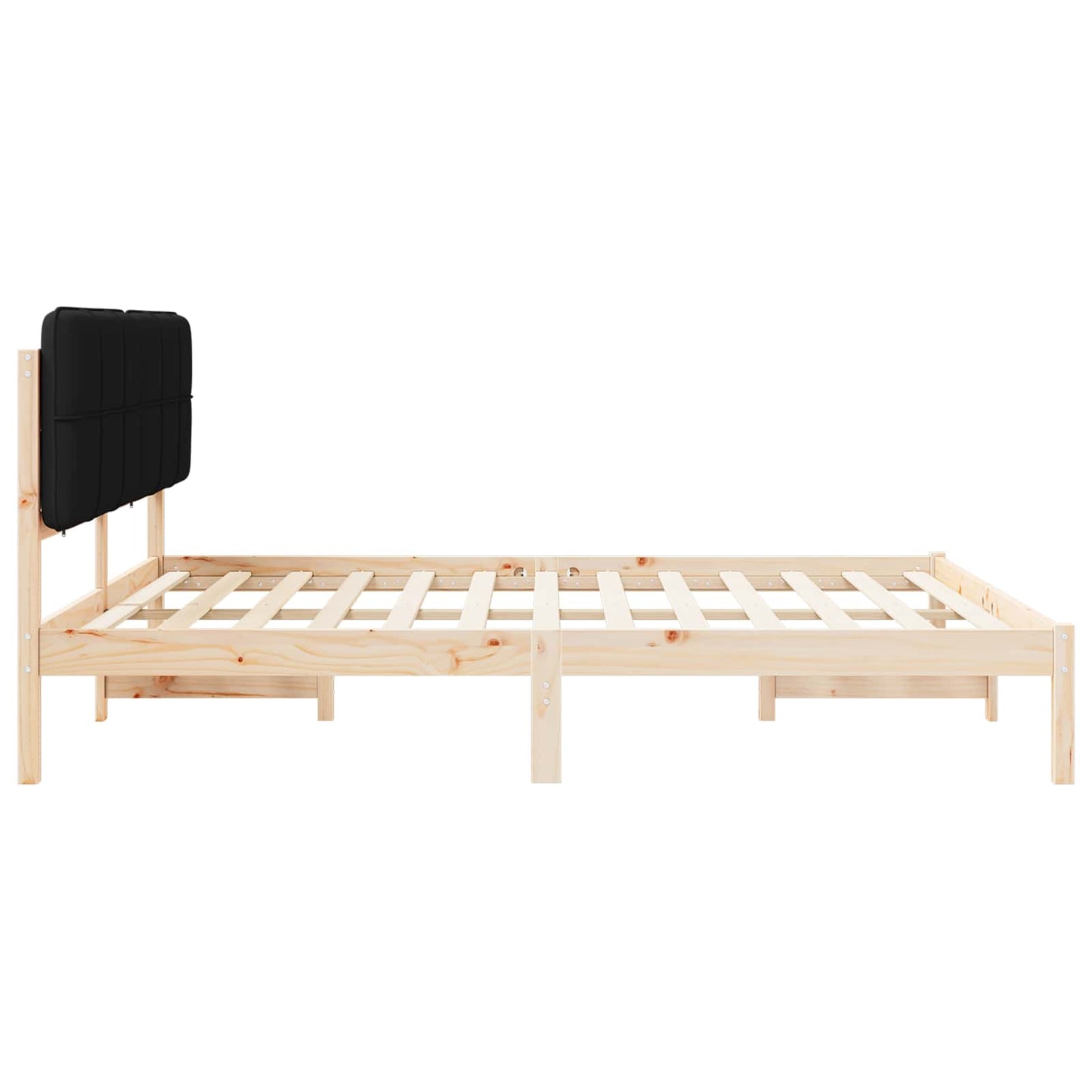 Bedframe met Gevoerd Hoofdgedeelte Zwart 180 x 200 cm is nu te koop bij PeponiXL, paradijselijk wonen!