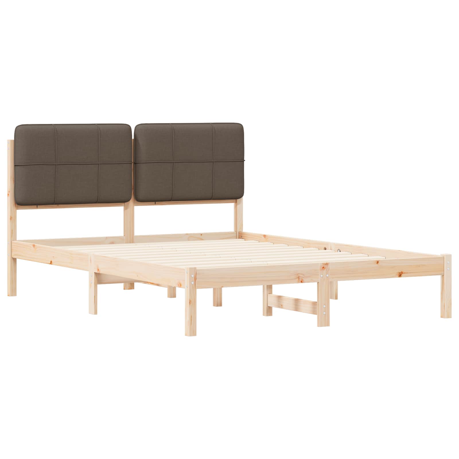 Bedframe met Gevoerd Hoofdgedeelte Taupe 160 x 200 cm is nu te koop bij PeponiXL, paradijselijk wonen!