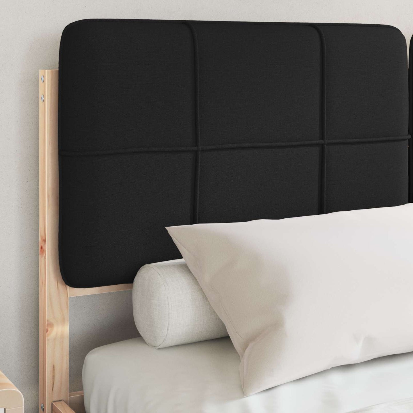 Bedframe met Gevoerd Hoofdgedeelte Zwart 150 x 200 cm is nu te koop bij PeponiXL, paradijselijk wonen!