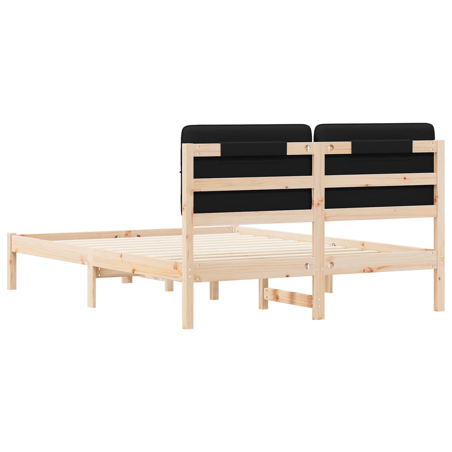 Bedframe met Gevoerd Hoofdgedeelte Zwart 150 x 200 cm is nu te koop bij PeponiXL, paradijselijk wonen!