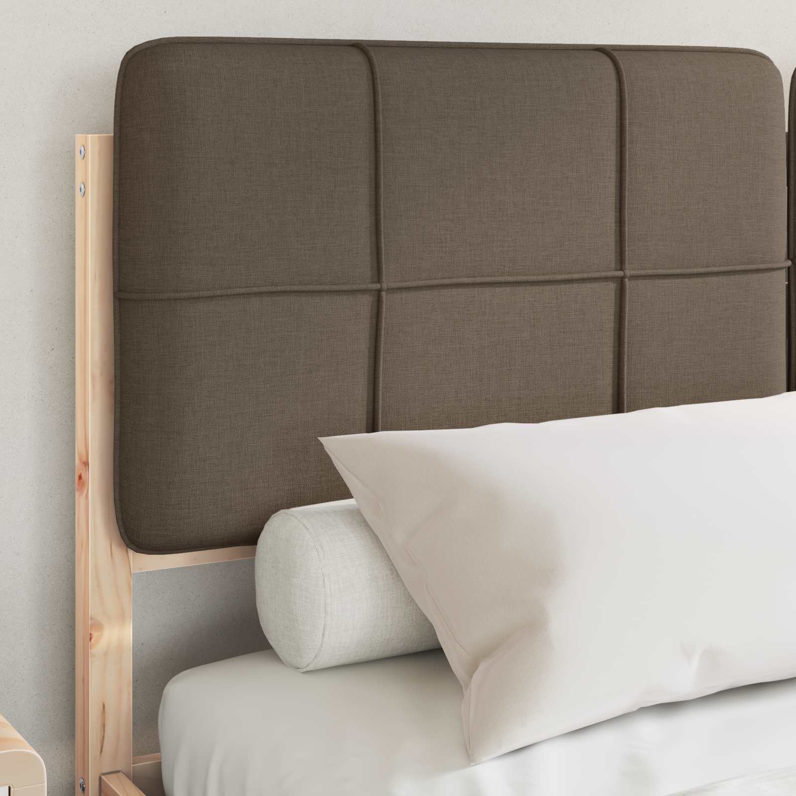 Bedframe met Gevoerd Hoofdgedeelte Taupe 150 x 200 cm is nu te koop bij PeponiXL, paradijselijk wonen!