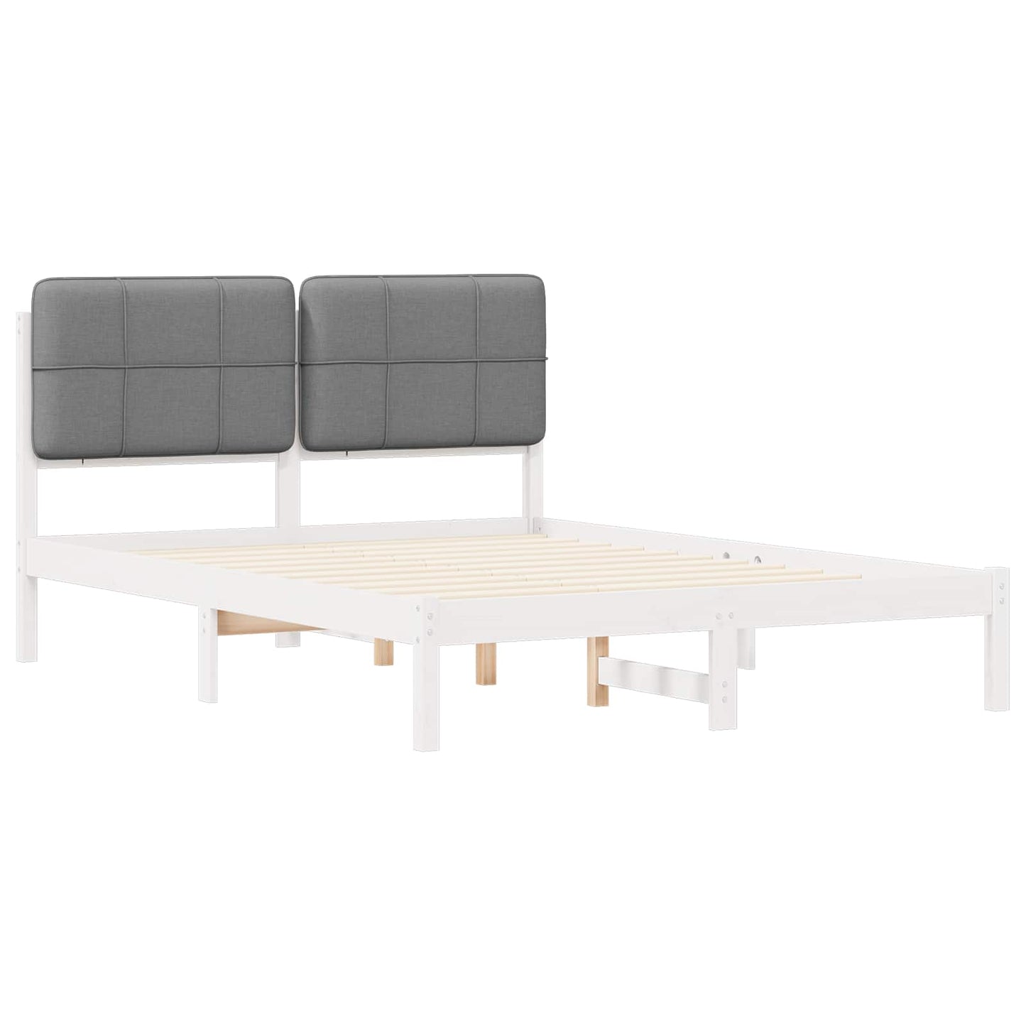 Bedframe met Gevoerd Hoofdgedeelte Lichtgrijs 150 x 200 cm is nu te koop bij PeponiXL, paradijselijk wonen!