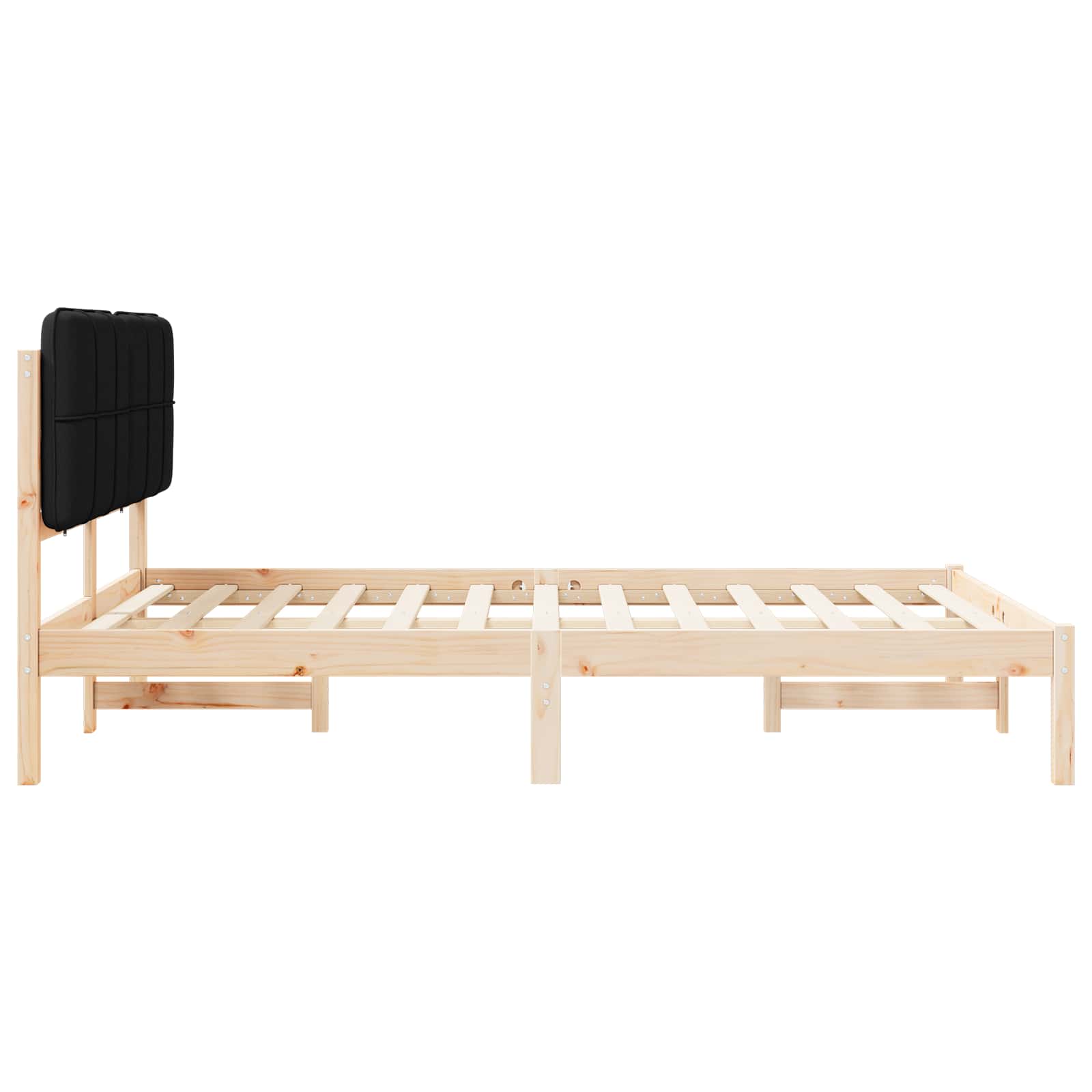 Bedframe met Gevoerd Hoofdgedeelte Zwart 140 x 200 cm is nu te koop bij PeponiXL, paradijselijk wonen!