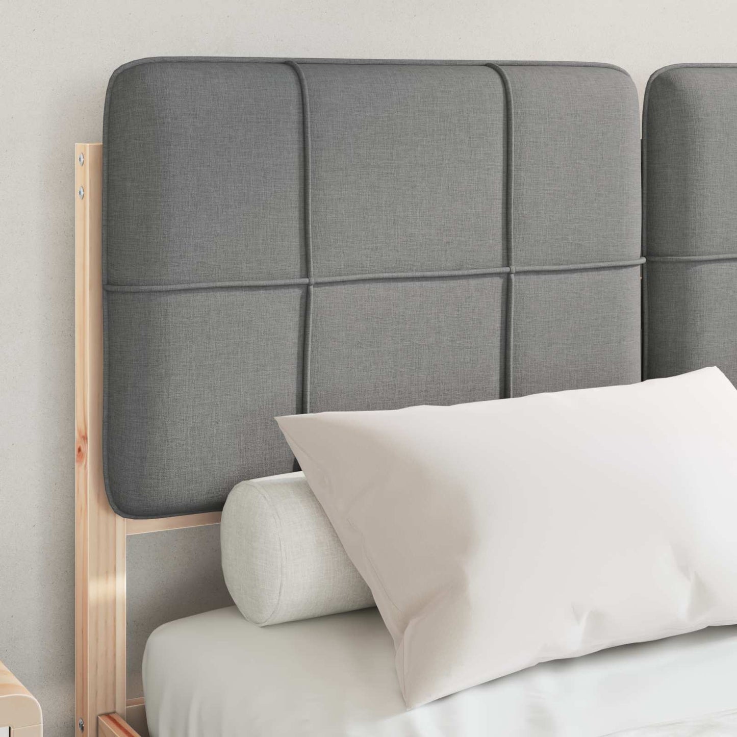 Bedframe met Gevoerd Hoofdgedeelte Lichtgrijs 120 x 200 cm is nu te koop bij PeponiXL, paradijselijk wonen!