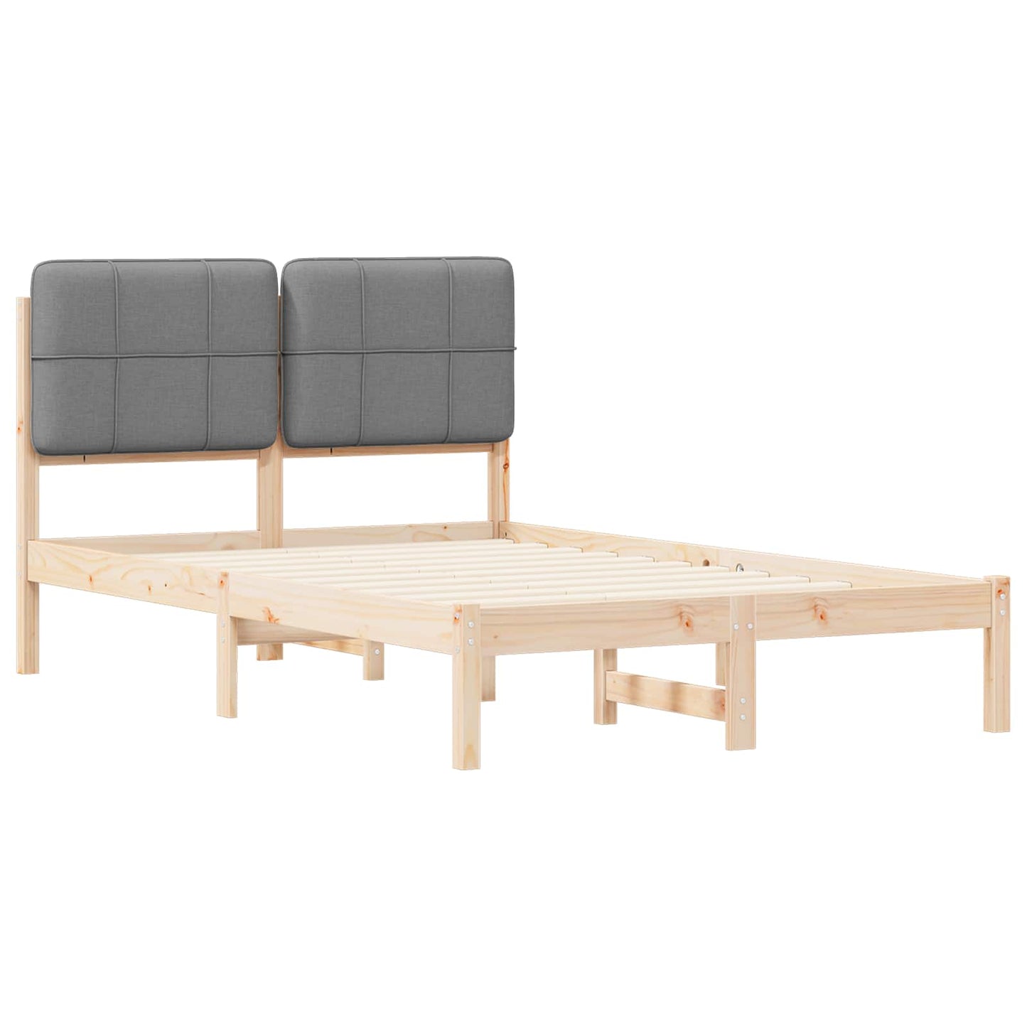 Bedframe met Gevoerd Hoofdgedeelte Lichtgrijs 120 x 200 cm is nu te koop bij PeponiXL, paradijselijk wonen!