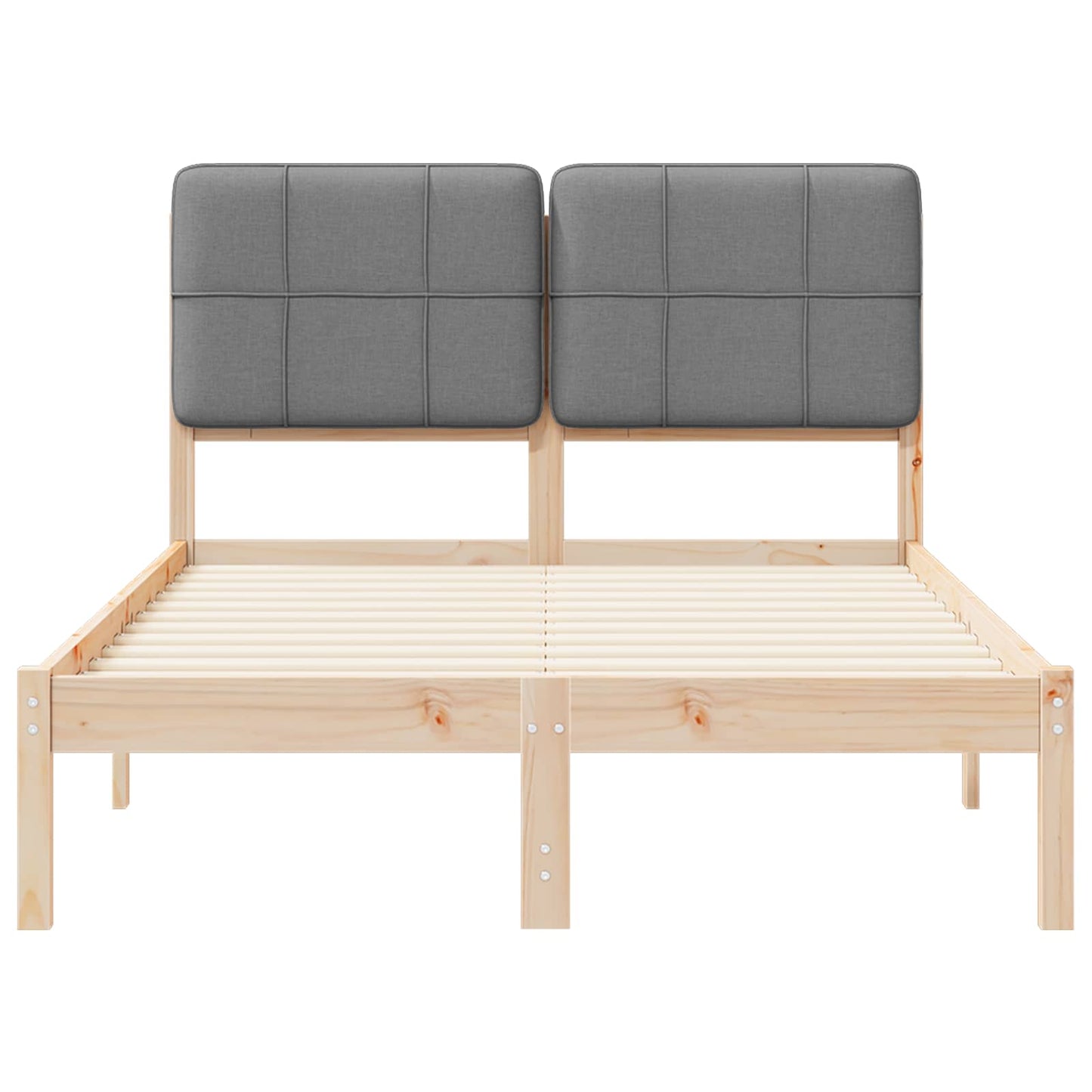 Bedframe met Gevoerd Hoofdgedeelte Lichtgrijs 120 x 200 cm is nu te koop bij PeponiXL, paradijselijk wonen!
