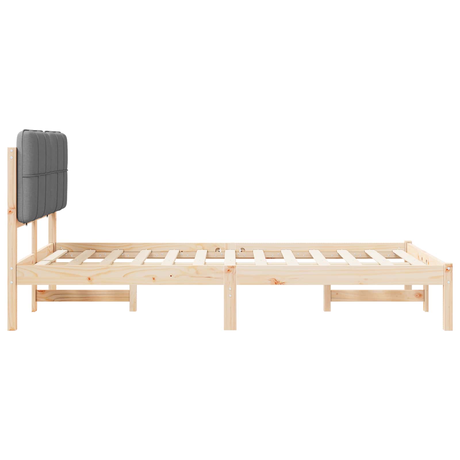Bedframe met Gevoerd Hoofdgedeelte Lichtgrijs 120 x 200 cm is nu te koop bij PeponiXL, paradijselijk wonen!